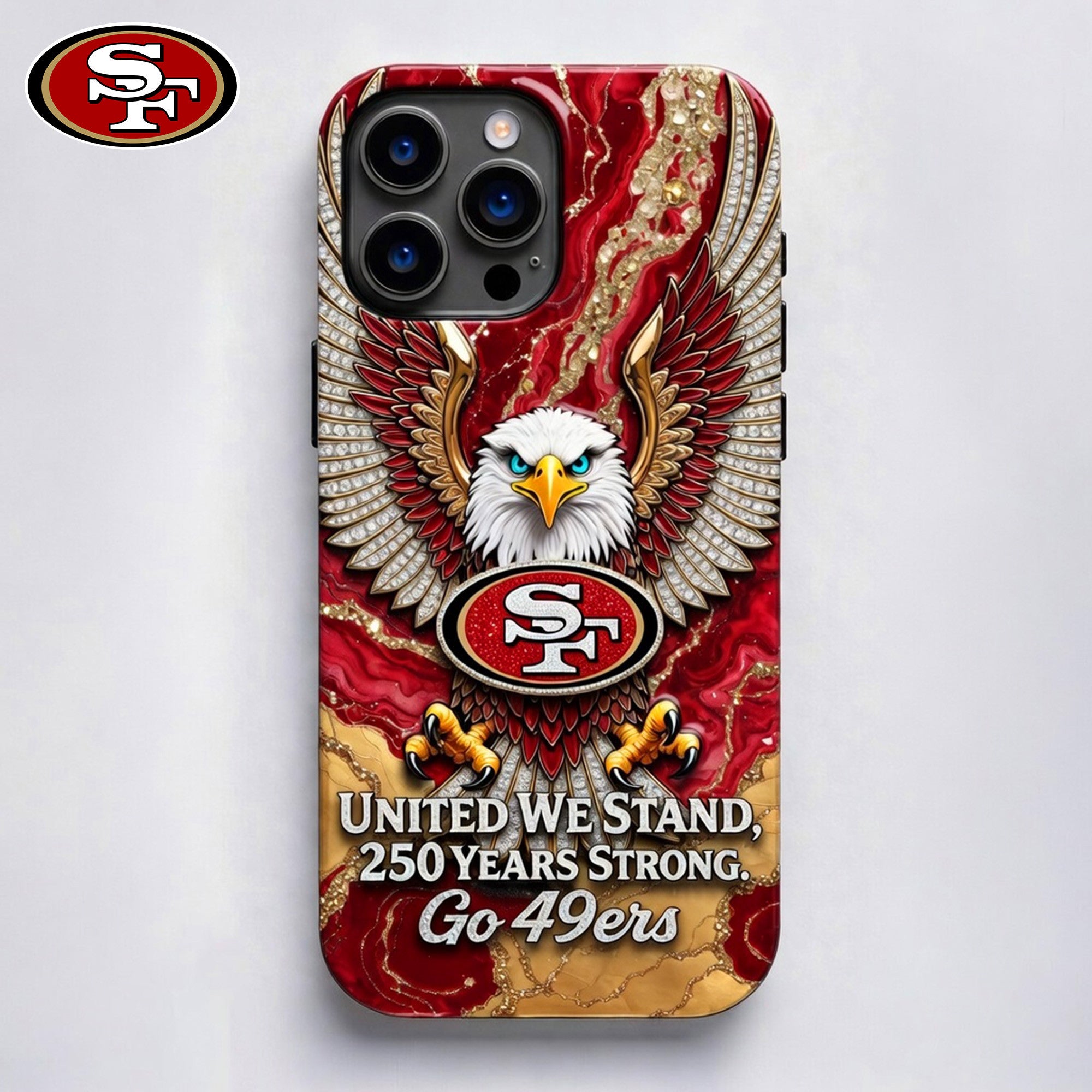 Sf.49ers | Premium .n.f.l. 250 Years Of America Freedom Luxury Phone Case Ny