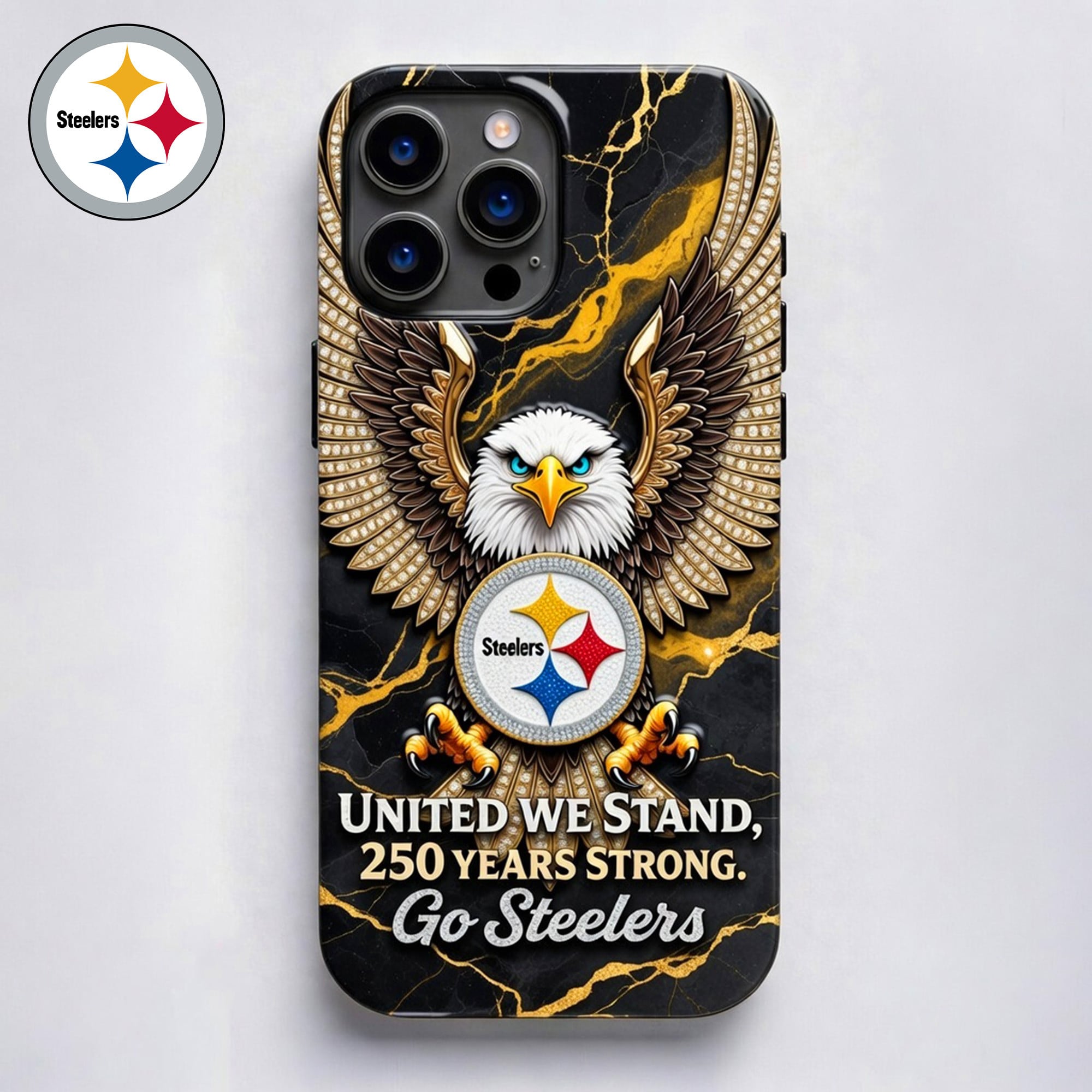 P.steelers | Premium .n.f.l. 250 Years Of America Freedom Luxury Phone Case Ny