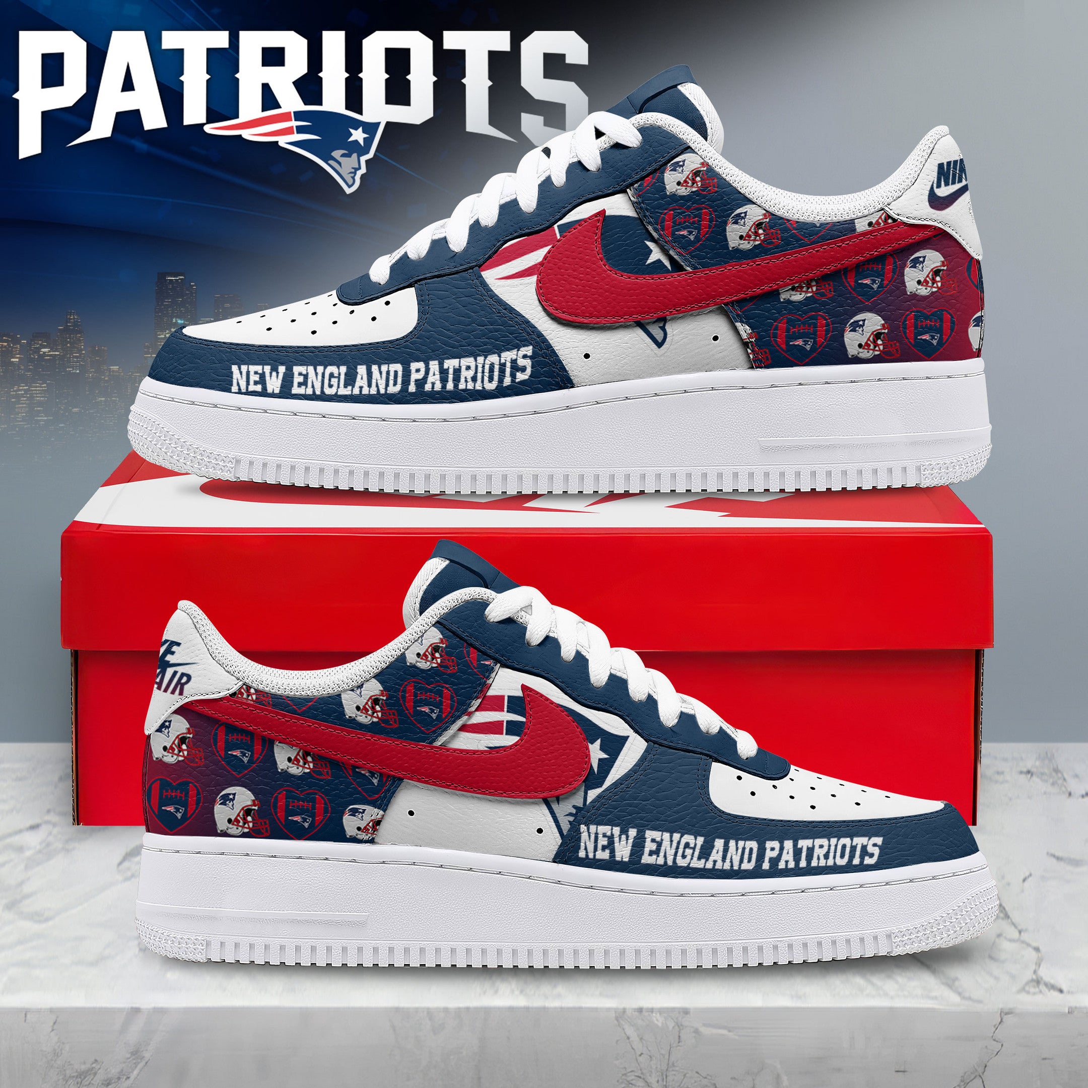 Ne.patriots | Premium N.f.l Gridiron Classic Af1 Shoes Nth1