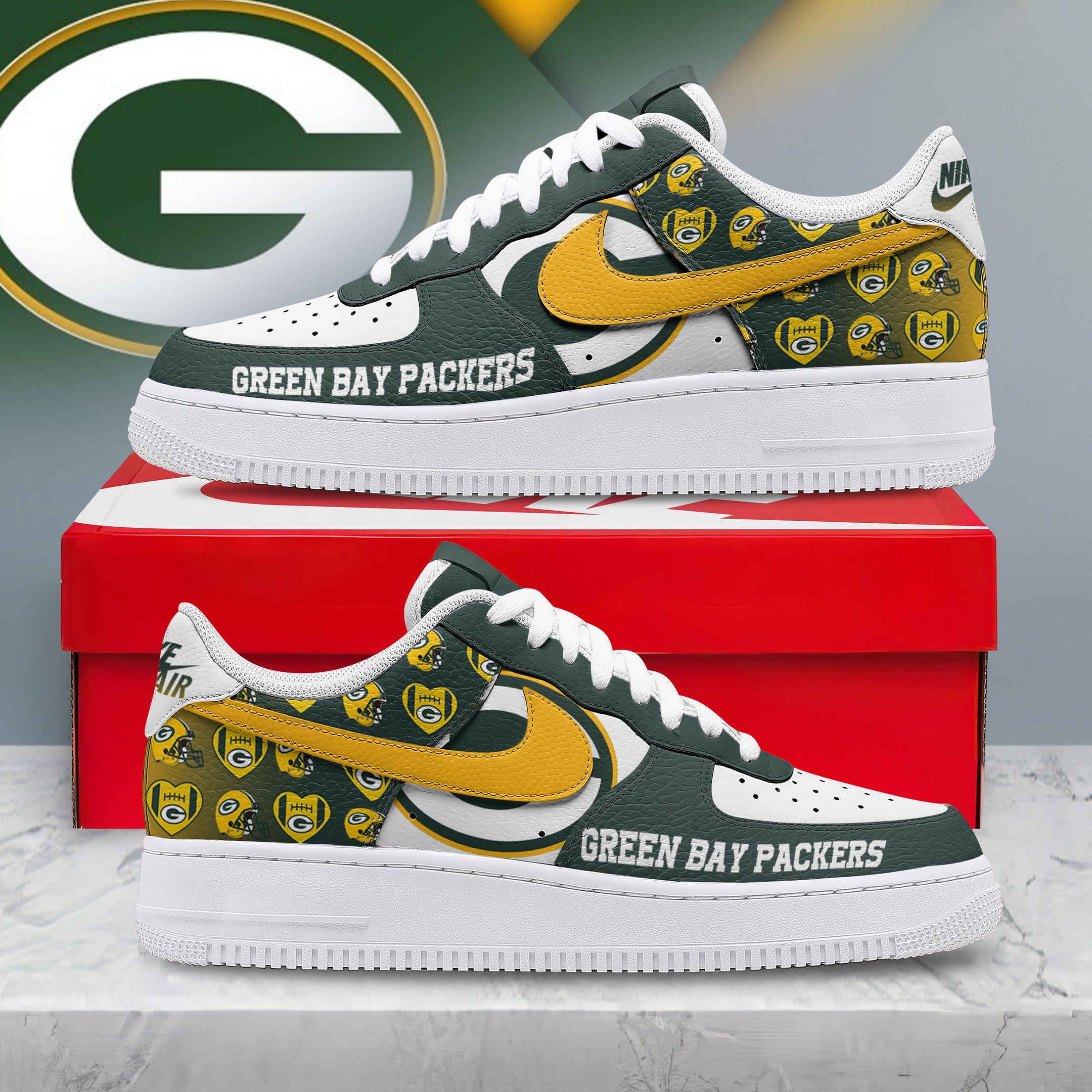 Gb.packers | Premium N.f.l Gridiron Classic Af1 Shoes Nth1