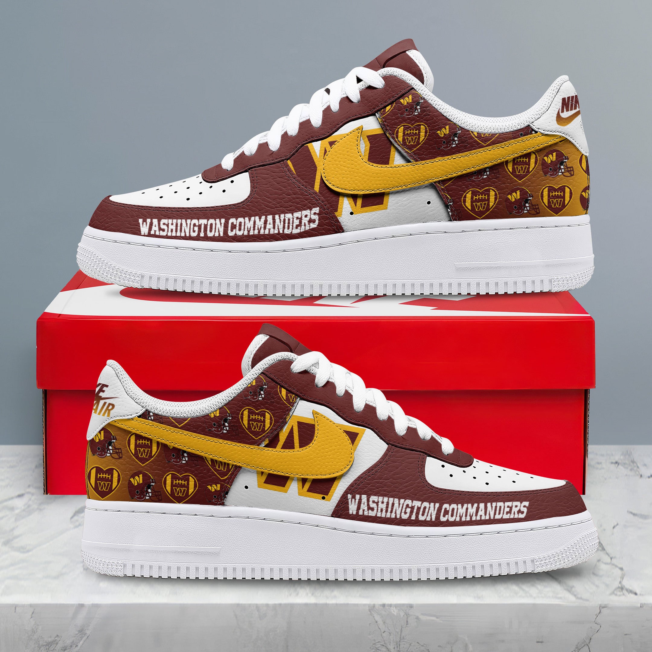 W.commanders | Premium N.f.l Gridiron Classic Af1 Shoes Nth1