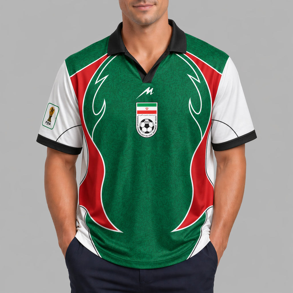Iran World Cup 2026 Collar Soccer Jersey Pvt01