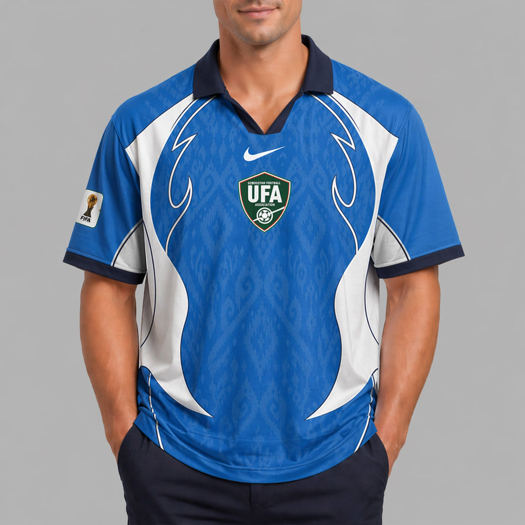 Uzbekistan World Cup 2026 Collar Soccer Jersey Pvt01