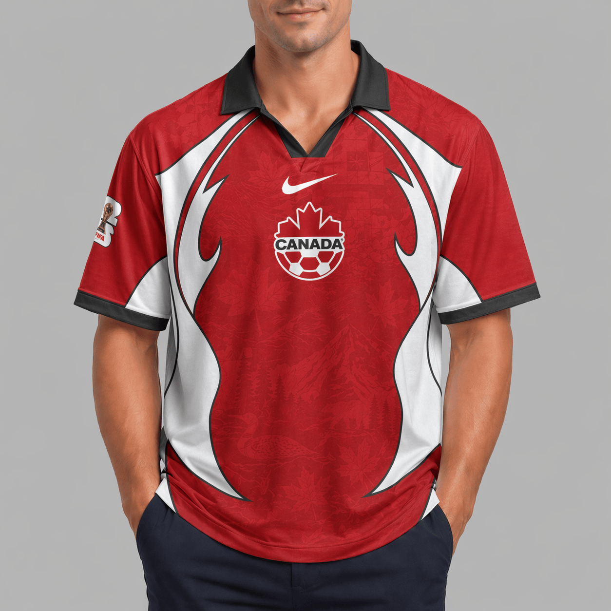 Canada World Cup 2026 Collar Soccer Jersey Pvt01