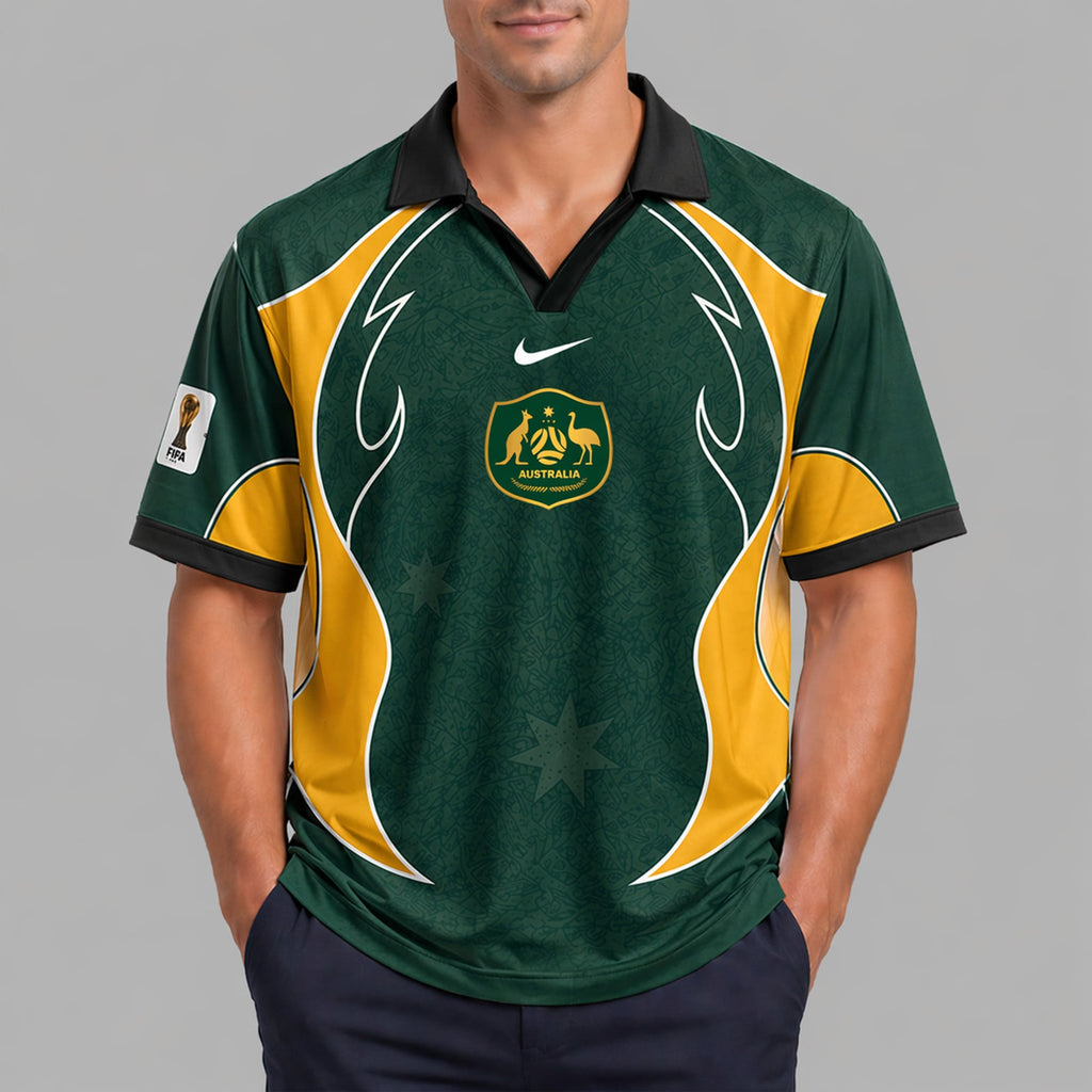 Australia World Cup 2026 Collar Soccer Jersey Pvt01