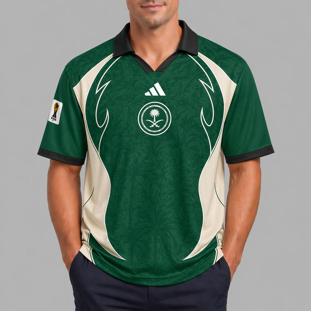 Saudi Arabia World Cup 2026 Collar Soccer Jersey Pvt01