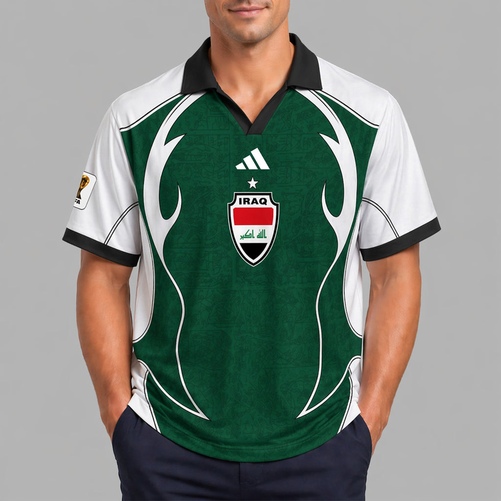 Iraq World Cup 2026 Collar Soccer Jersey Pvt01