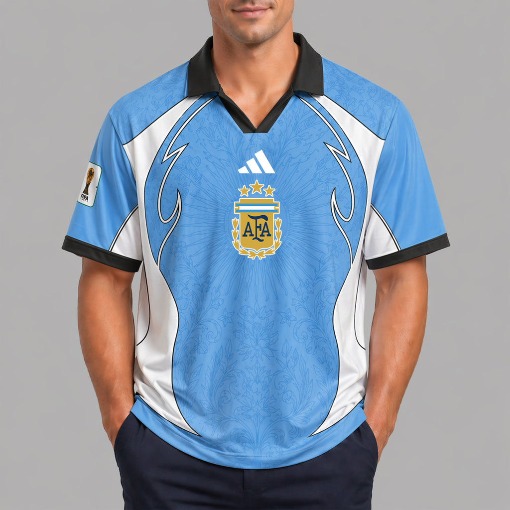 Argentina World Cup 2026 Collar Soccer Jersey Pvt01