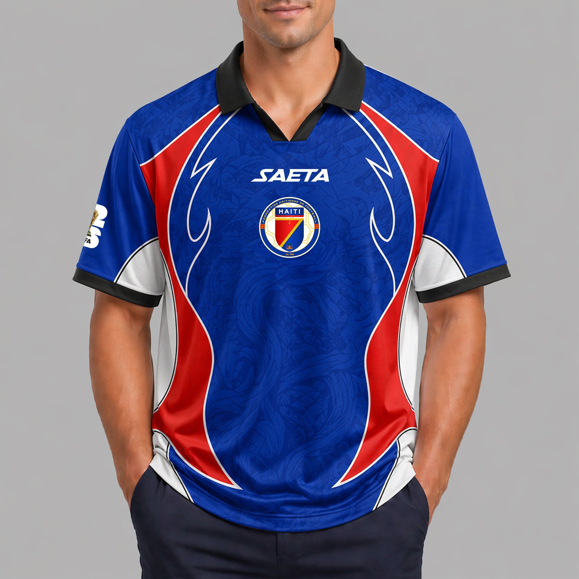 Haiti World Cup 2026 Collar Soccer Jersey Pvt01