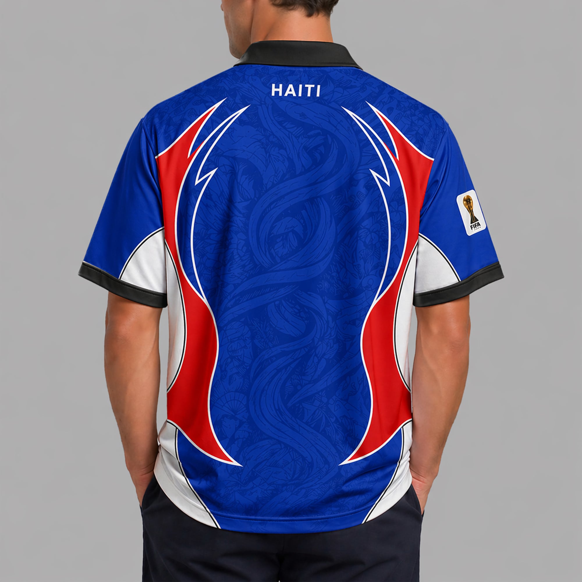 Haiti World Cup 2026 Collar Soccer Jersey Pvt01