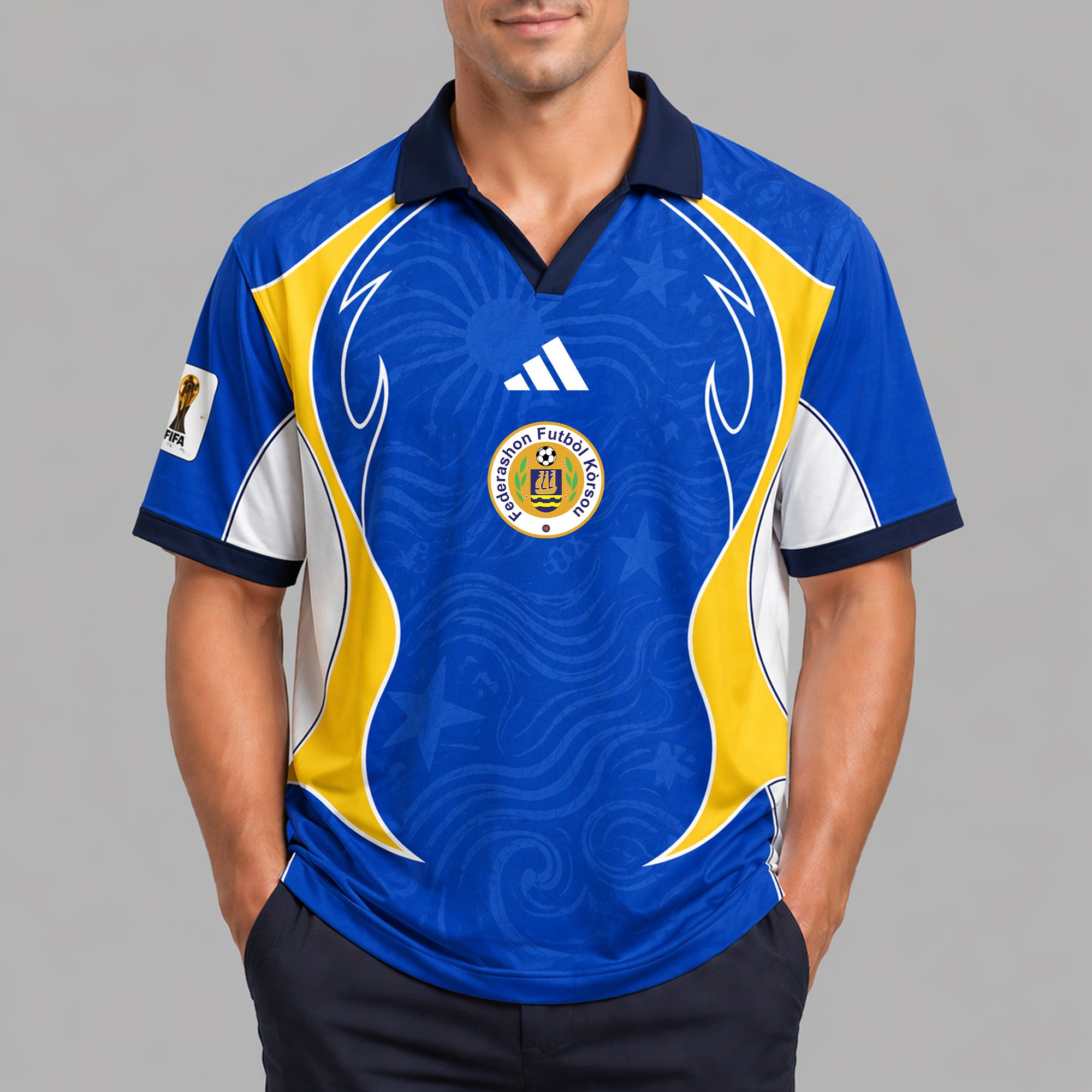 Curaçao World Cup 2026 Collar Soccer Jersey Pvt01