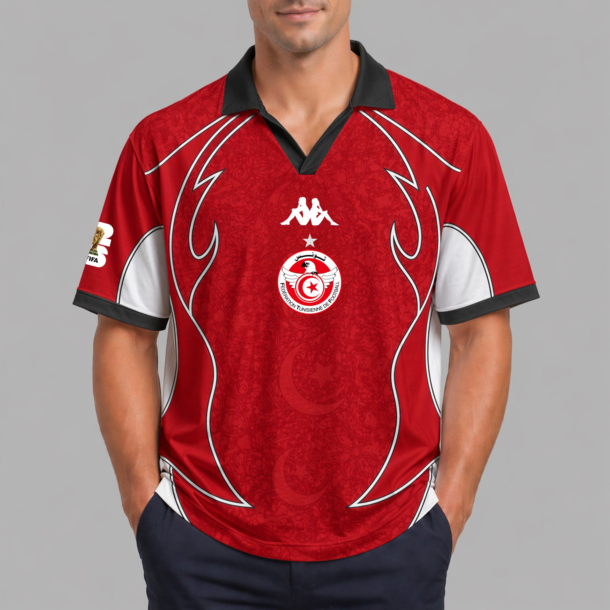 Tunisia World Cup 2026 Collar Soccer Jersey Pvt01