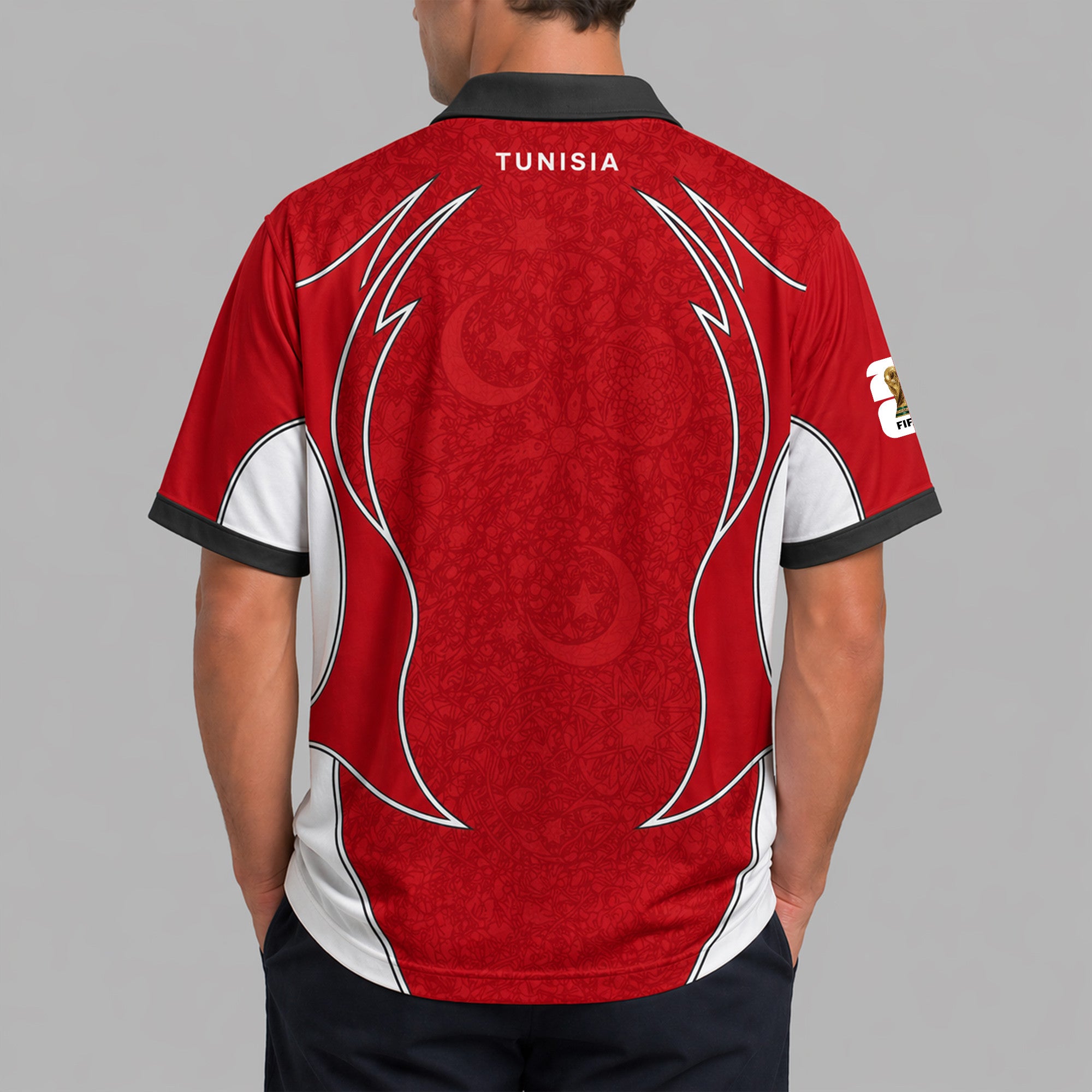 Tunisia World Cup 2026 Collar Soccer Jersey Pvt01