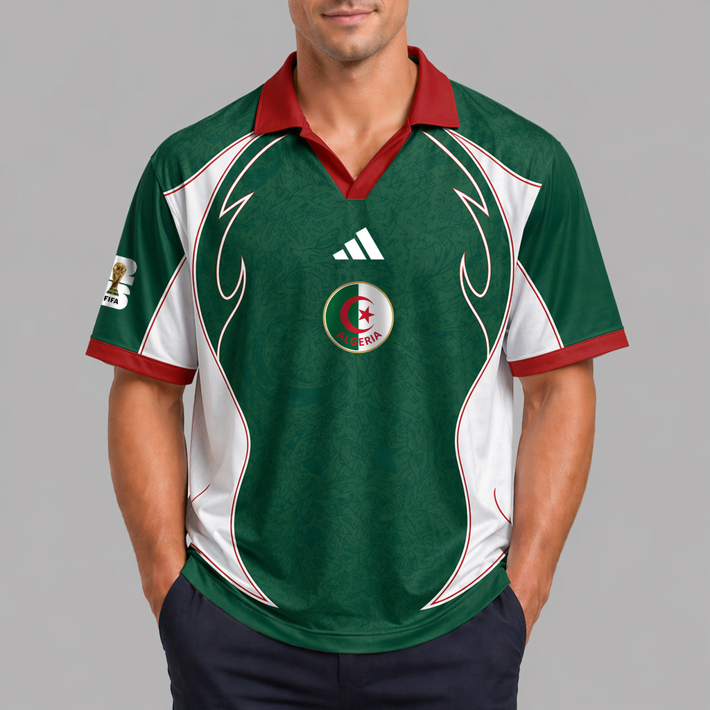 Algeria World Cup 2026 Collar Soccer Jersey Pvt01