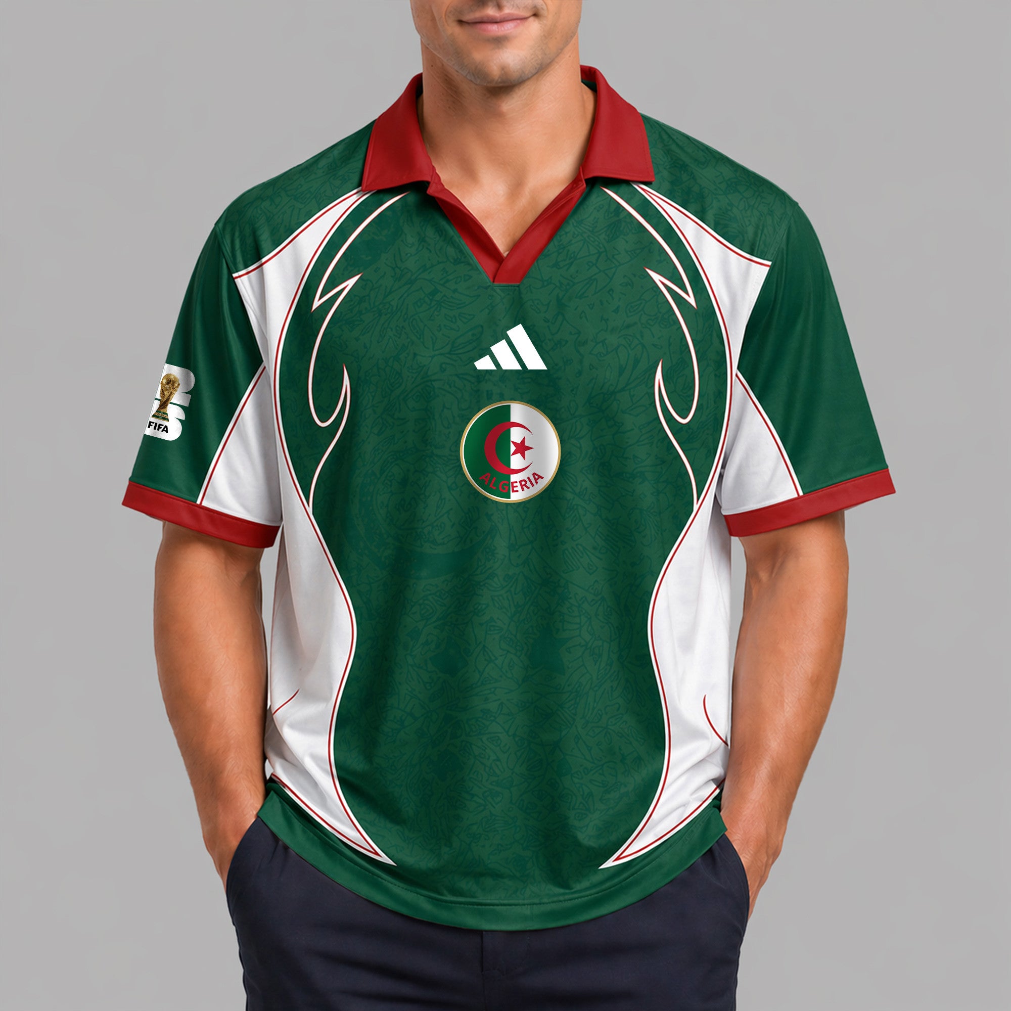 Algeria World Cup 2026 Collar Soccer Jersey Pvt01