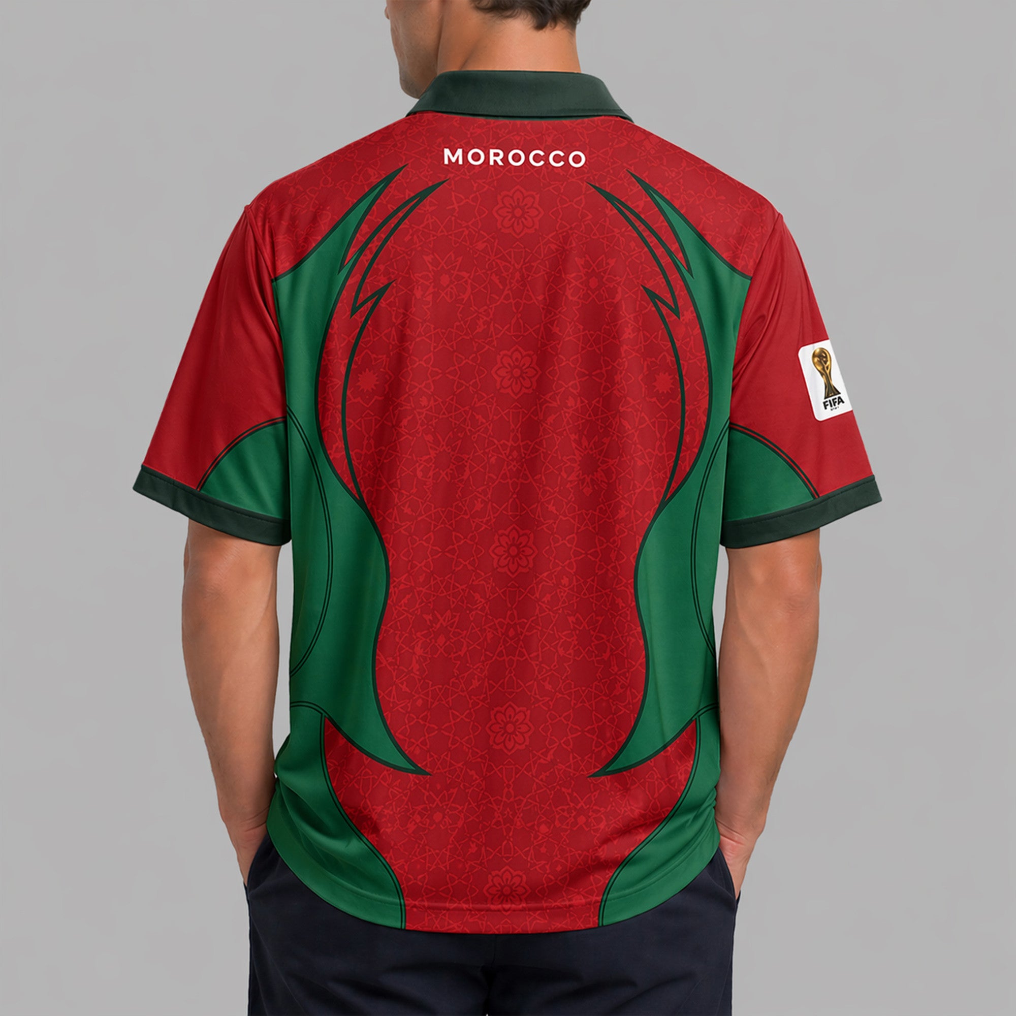 Morocco World Cup 2026 Collar Soccer Jersey Pvt01