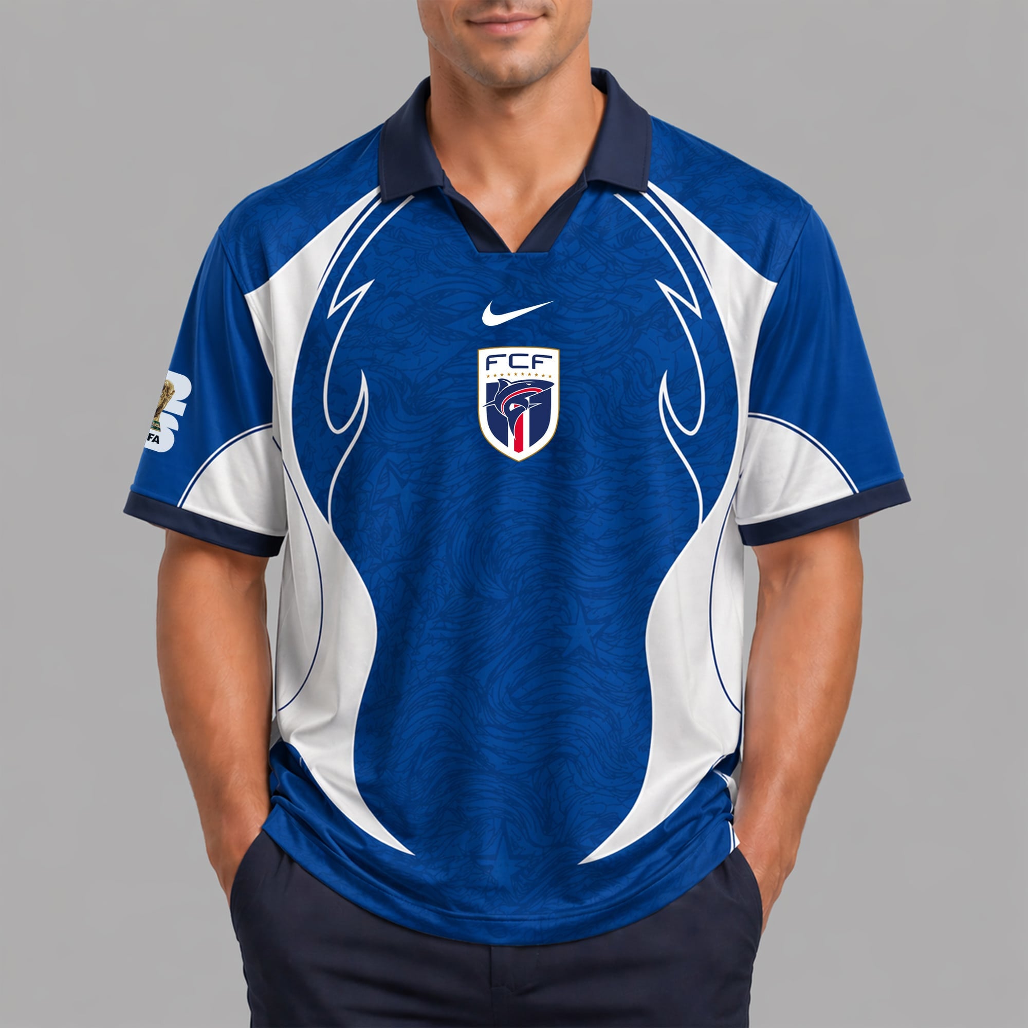 Cape Verde World Cup 2026 Collar Soccer Jersey Pvt01
