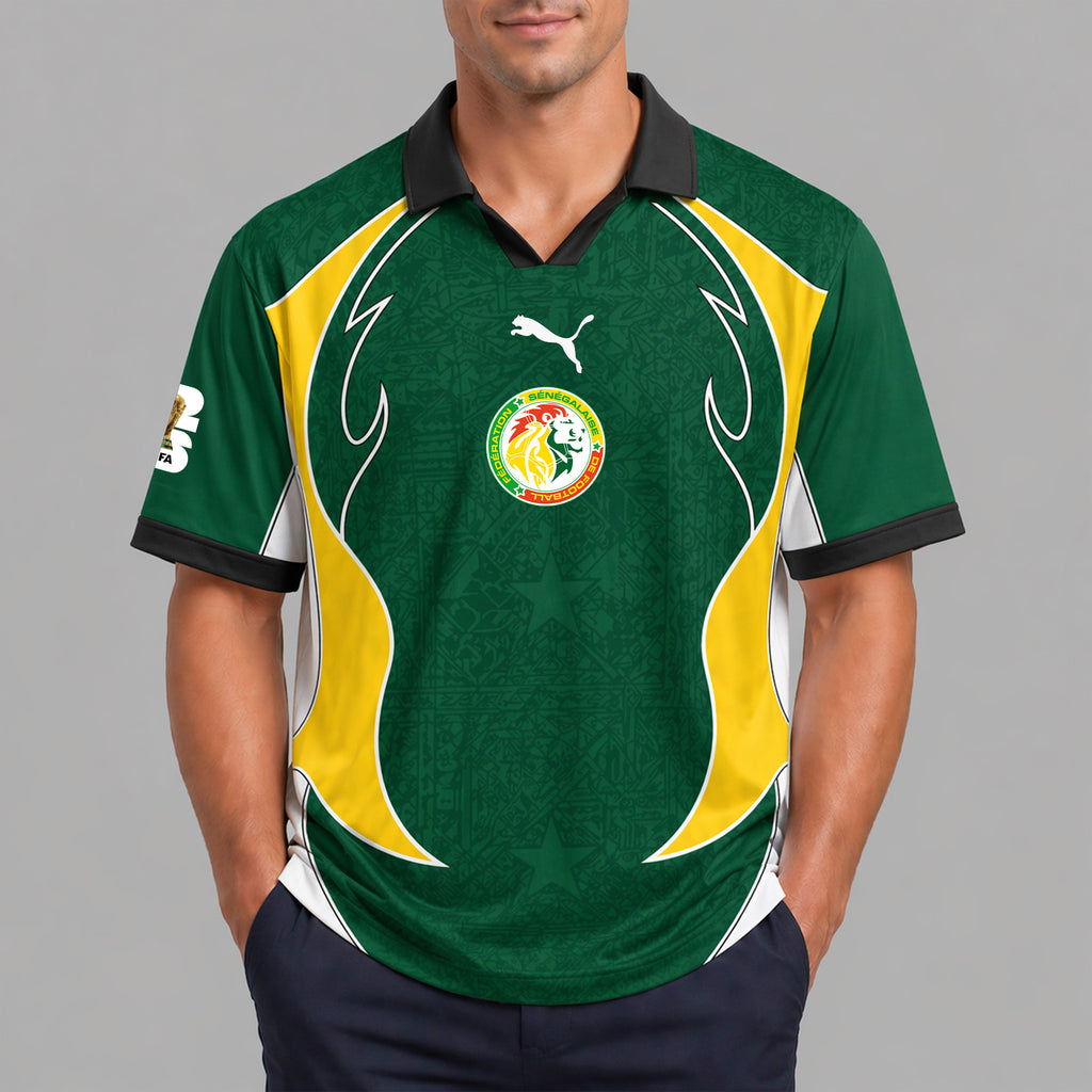 Senegal World Cup 2026 Collar Soccer Jersey Pvt01