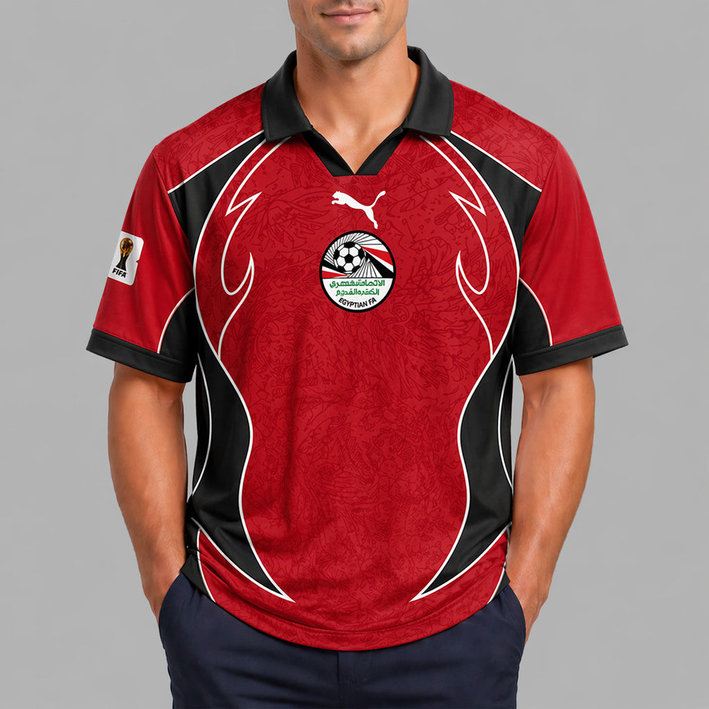 Egypt World Cup 2026 Collar Soccer Jersey Pvt01