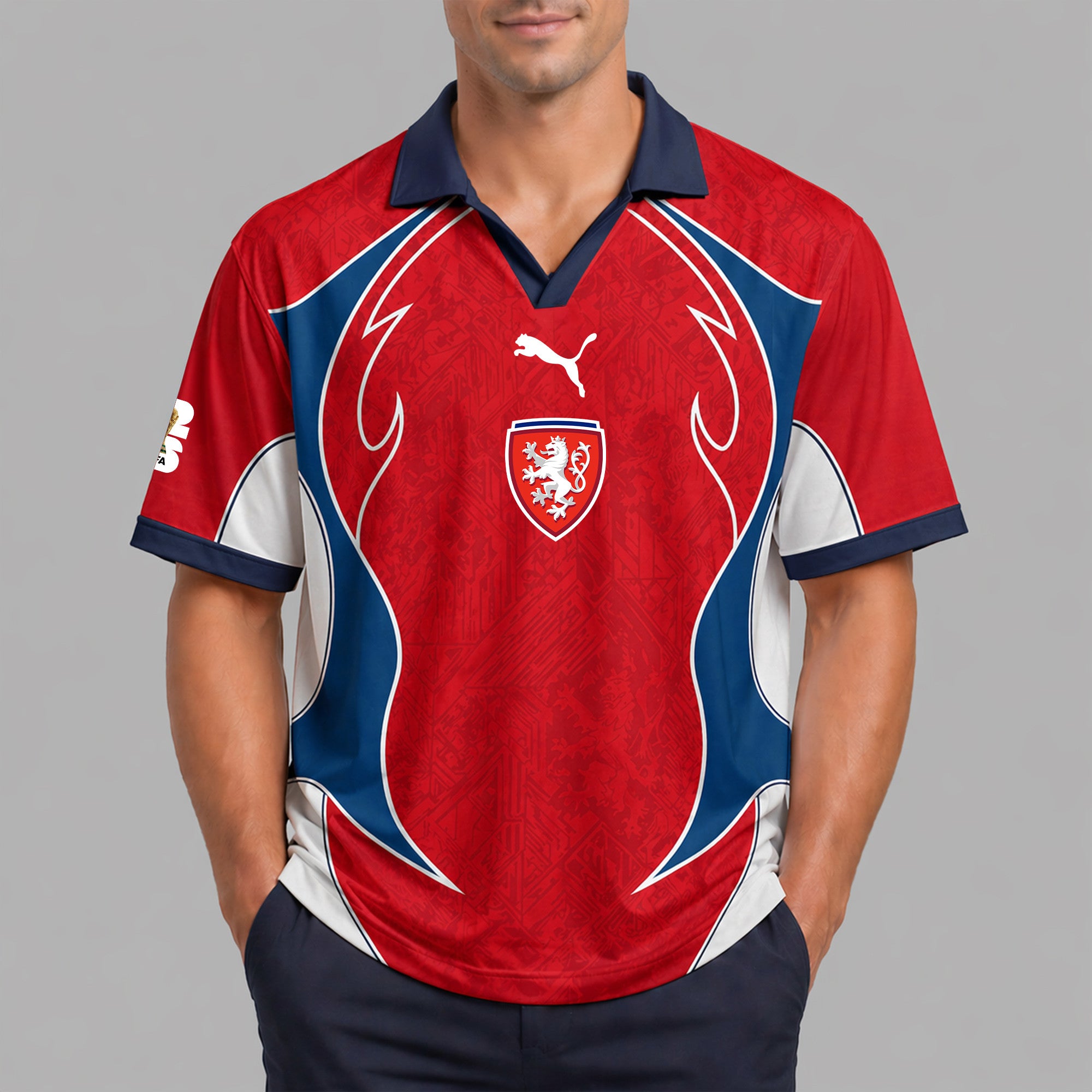 Czech Republic World Cup 2026 Collar Soccer Jersey Pvt01