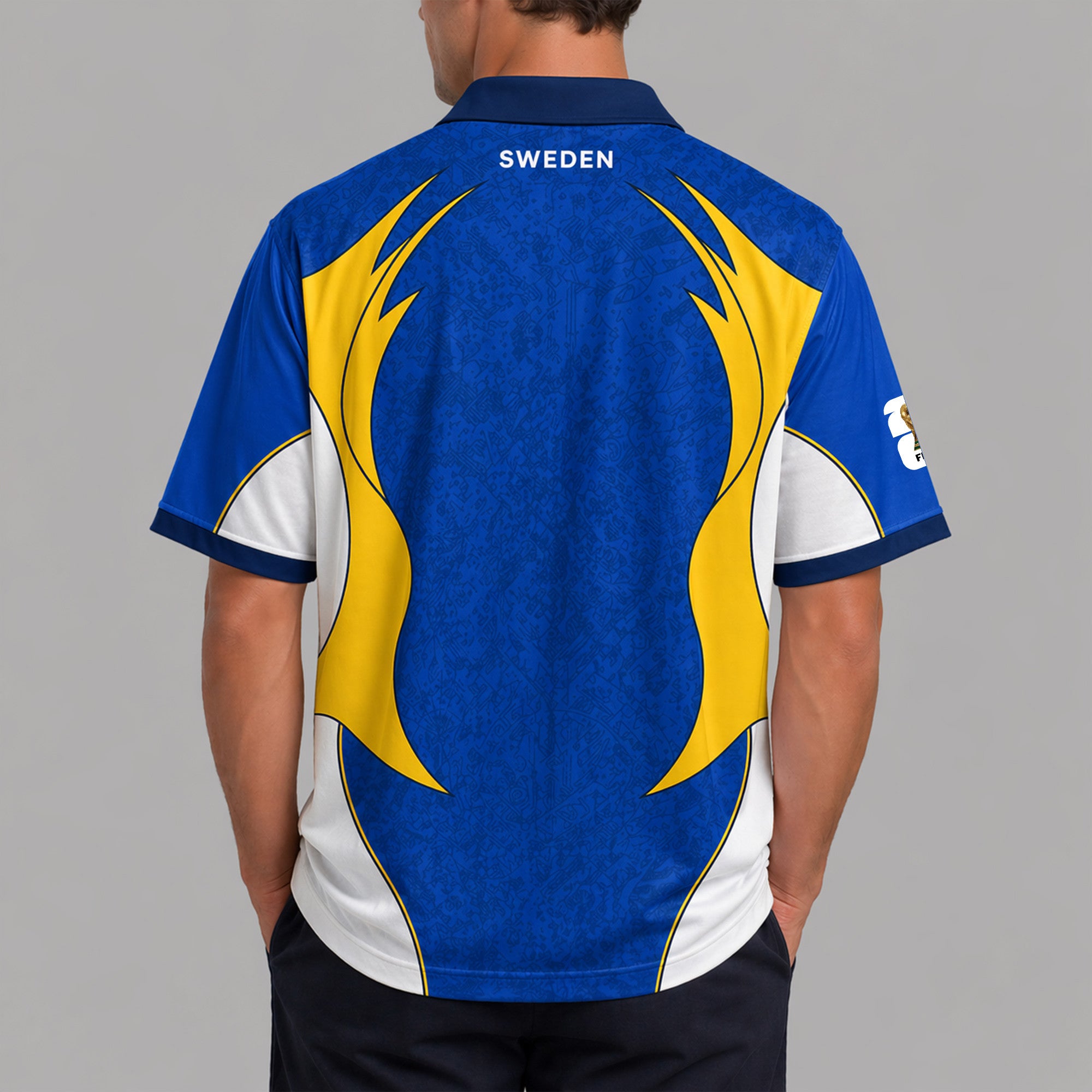Sweden World Cup 2026 Collar Soccer Jersey Pvt01