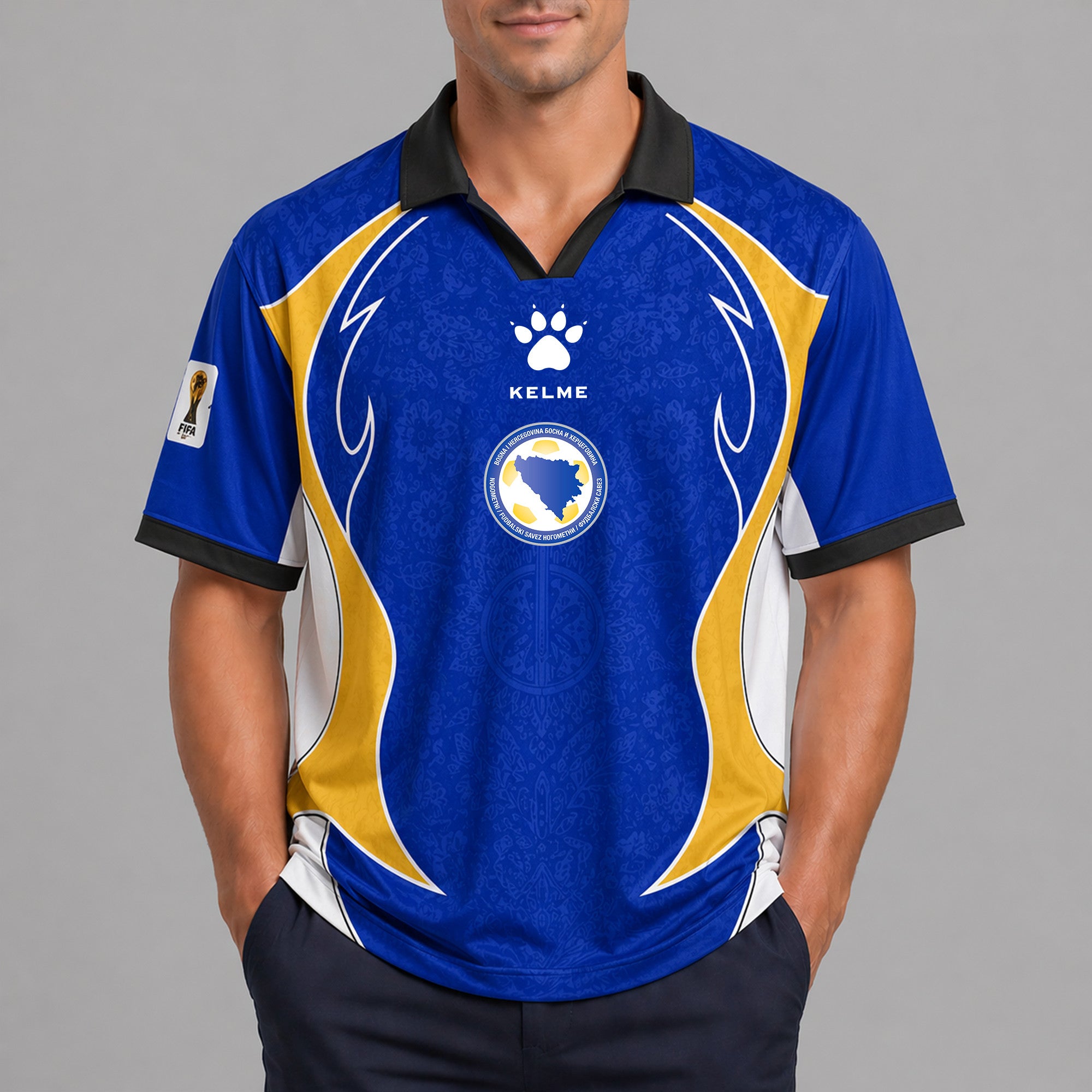 Bosnia And Herzegovina World Cup 2026 Collar Soccer Jersey Pvt01