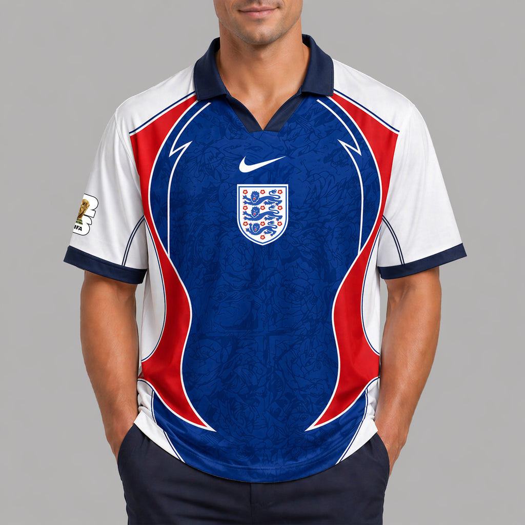 England World Cup 2026 Collar Soccer Jersey Pvt01