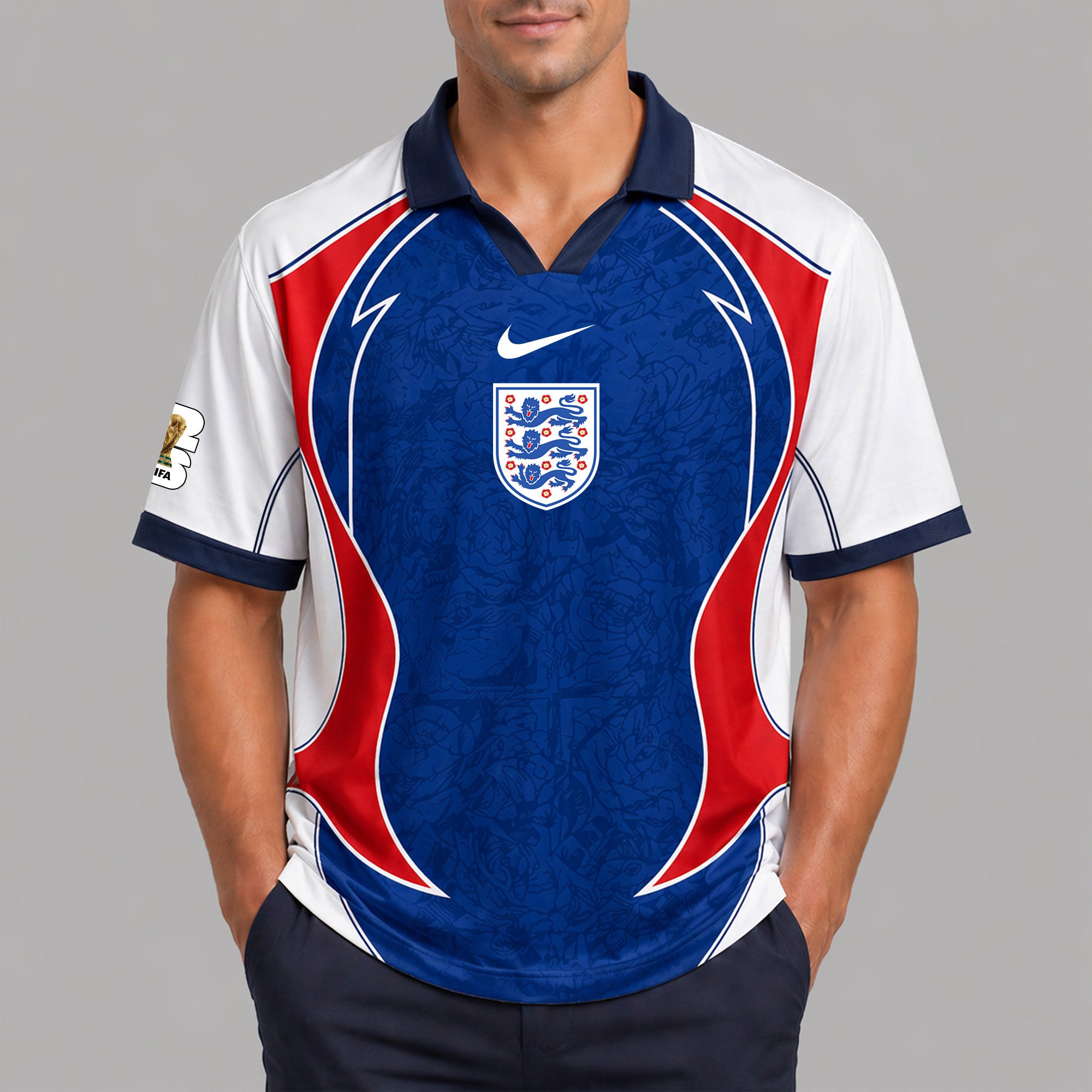 England World Cup 2026 Collar Soccer Jersey Pvt01