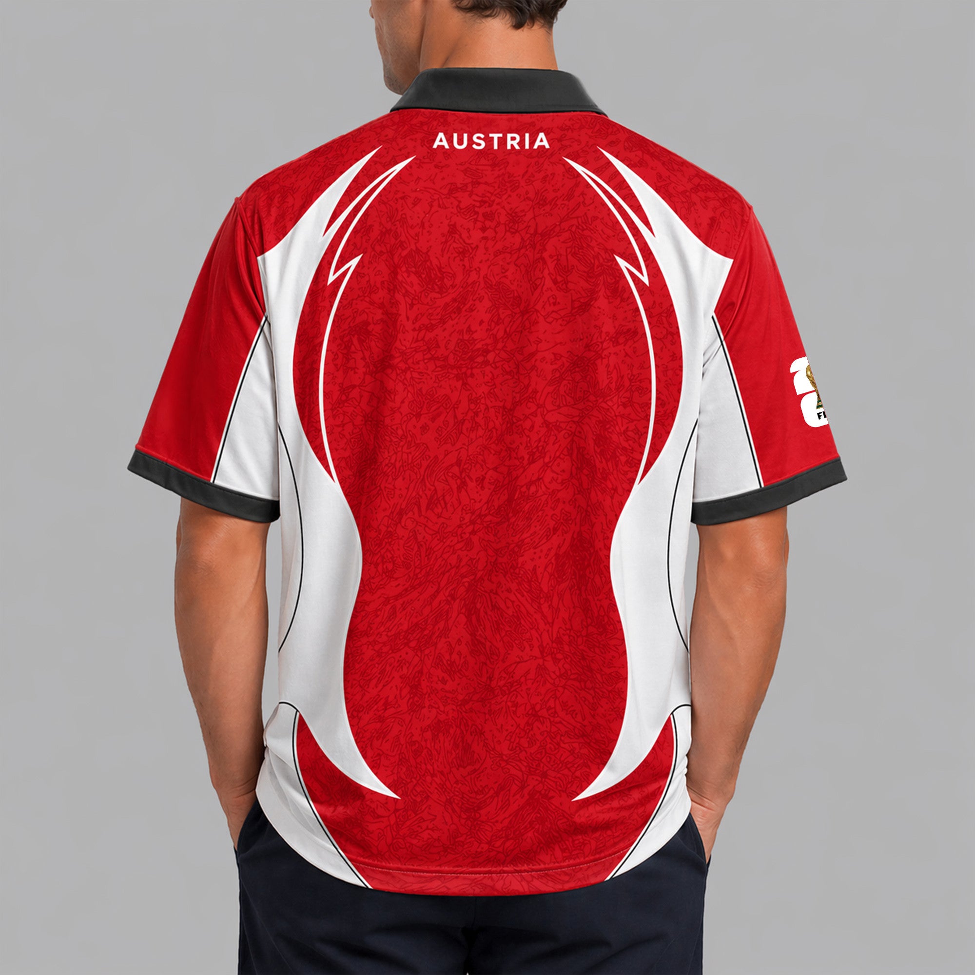 Austria World Cup 2026 Collar Soccer Jersey Pvt01