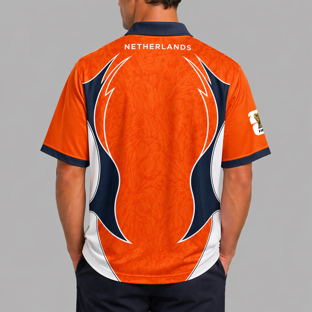 Netherlands World Cup 2026 Collar Soccer Jersey Pvt01