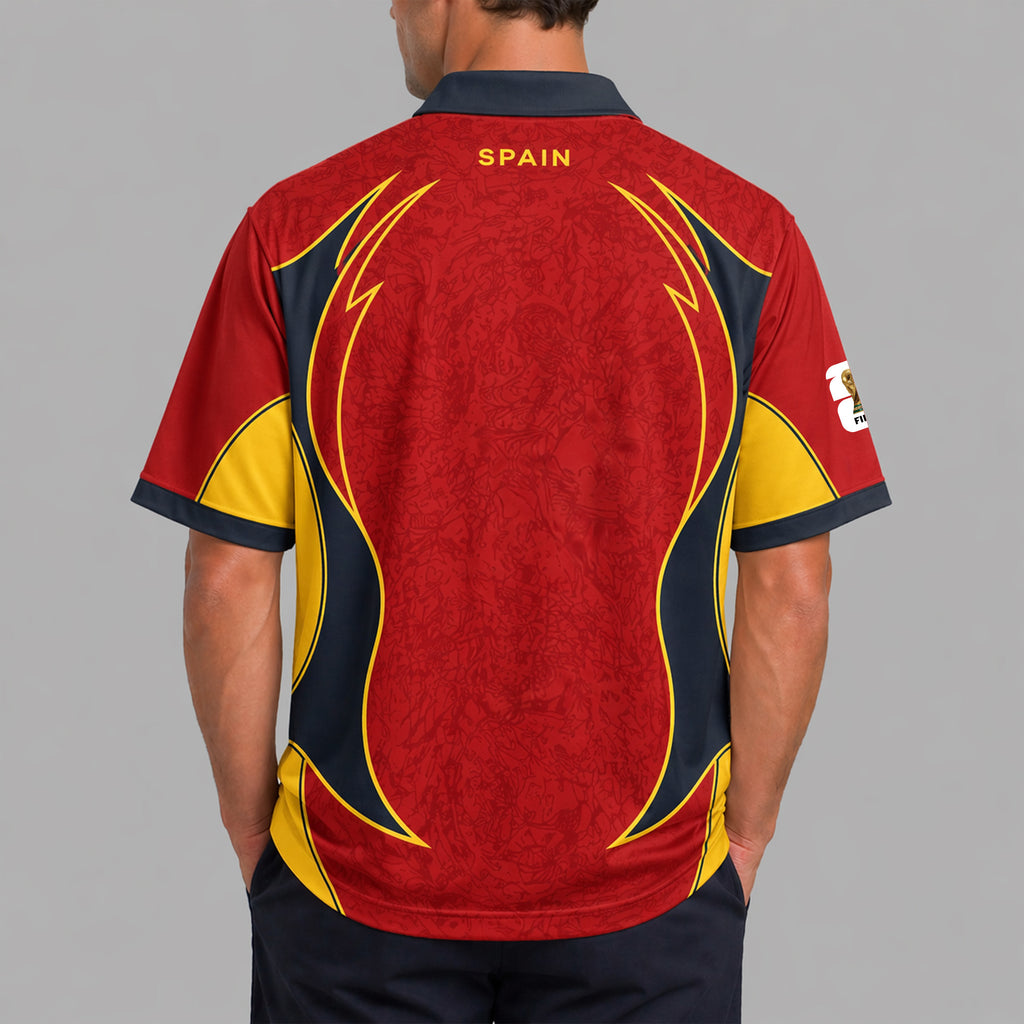 Spain World Cup 2026 Collar Soccer Jersey Pvt01