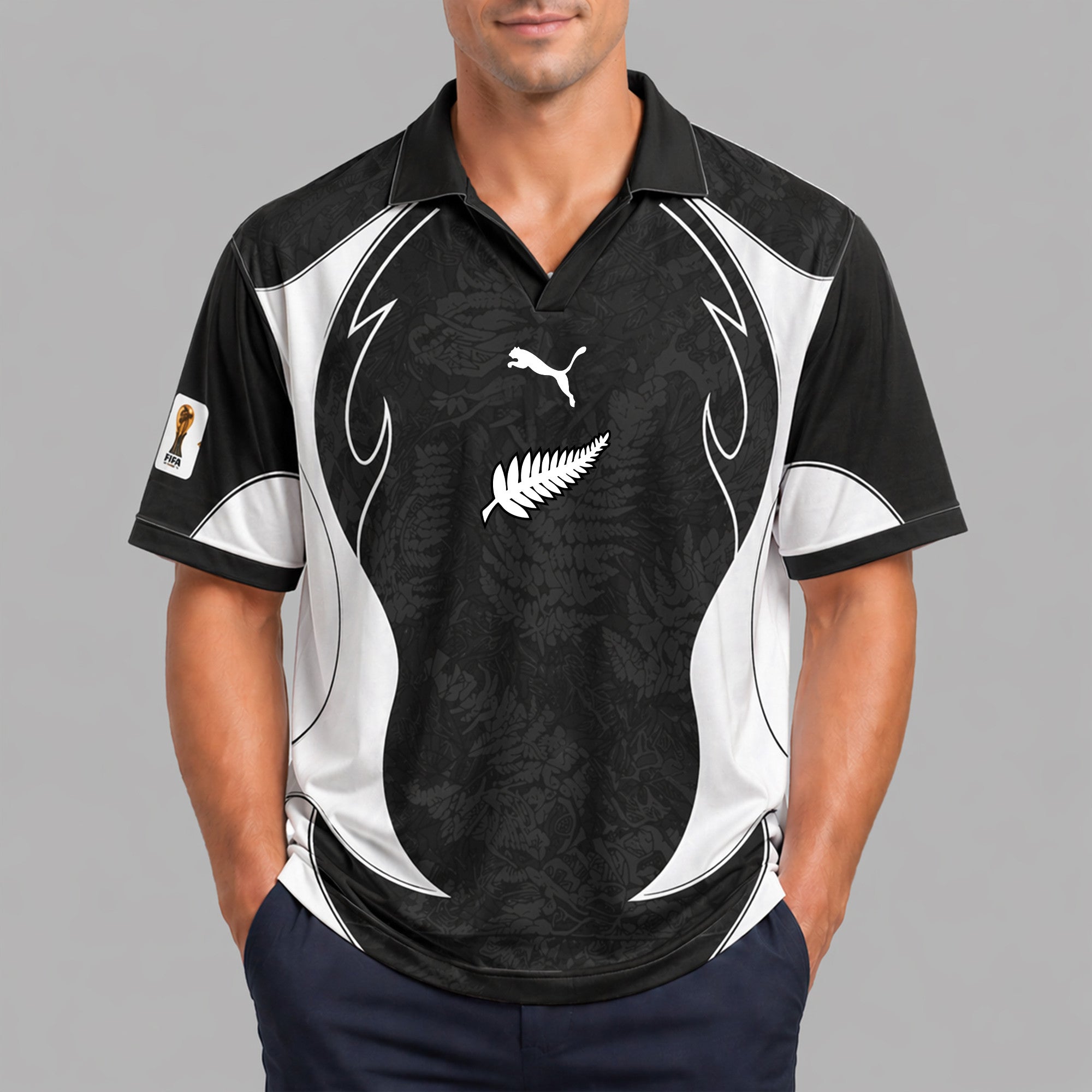 New Zealand World Cup 2026 Collar Soccer Jersey Pvt01