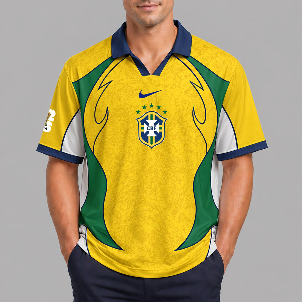 Brazil World Cup 2026 Collar Soccer Jersey Pvt01