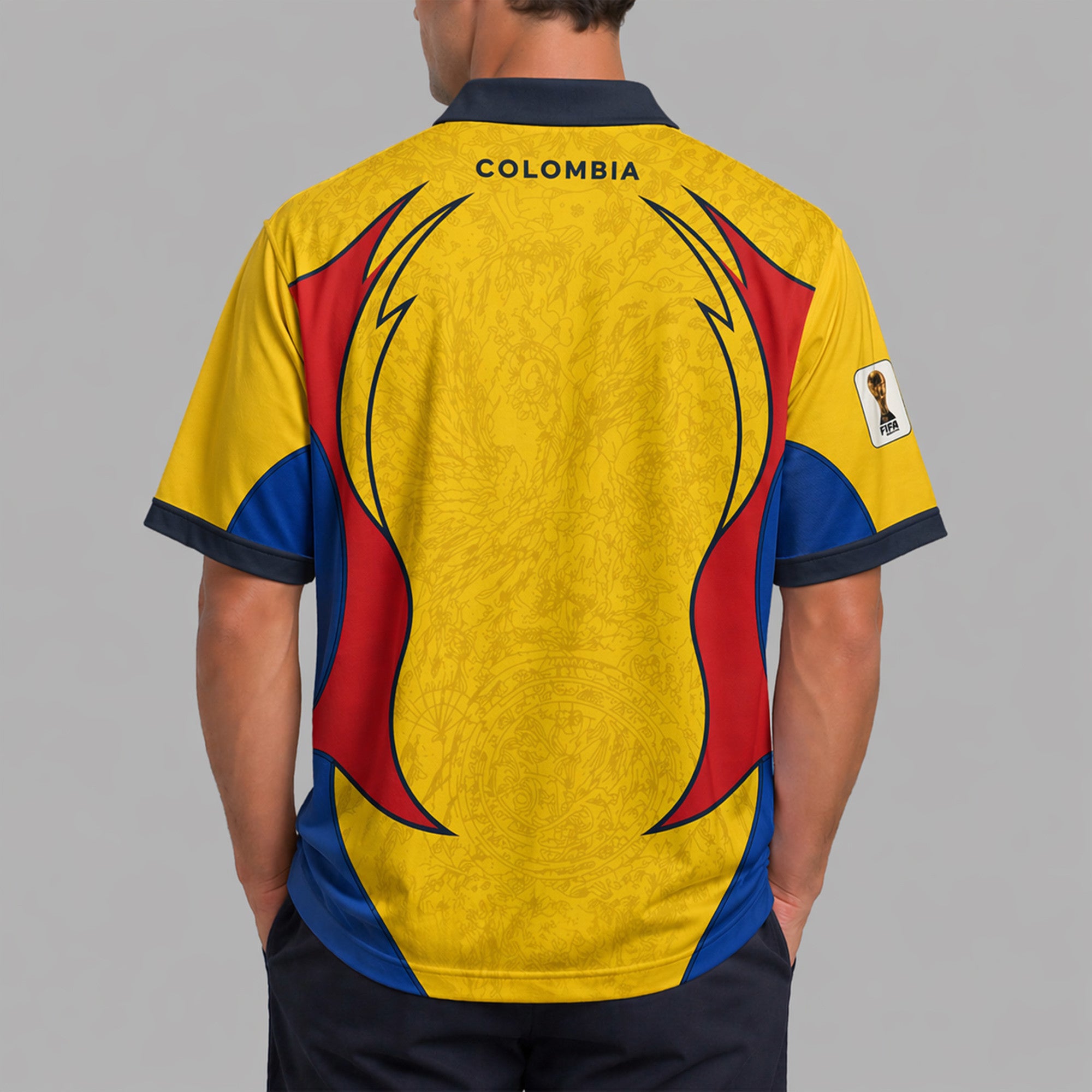 Colombia World Cup 2026 Collar Soccer Jersey Pvt01