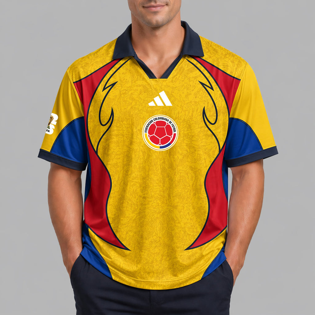 Colombia World Cup 2026 Collar Soccer Jersey Pvt01