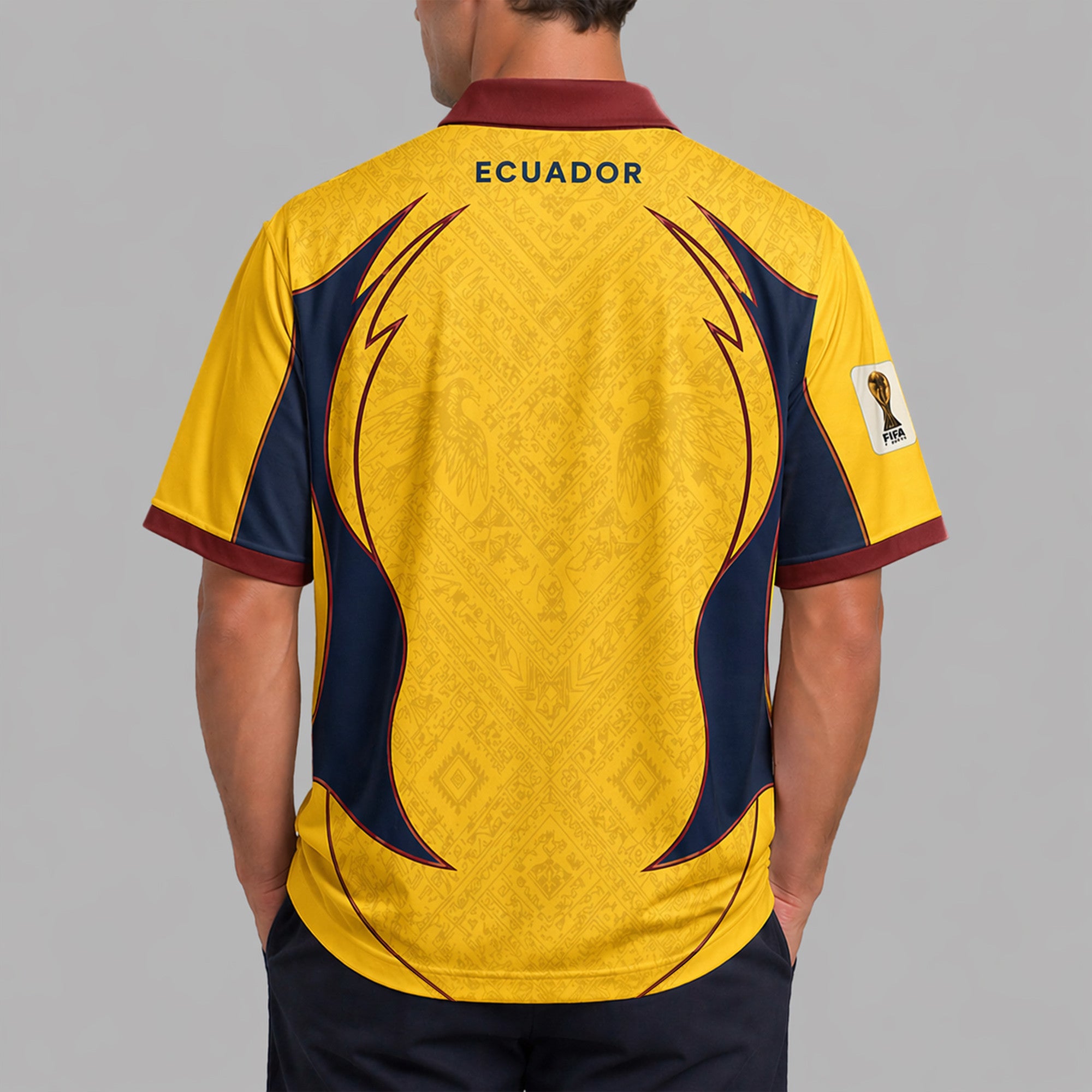 Ecuador World Cup 2026 Collar Soccer Jersey Pvt01