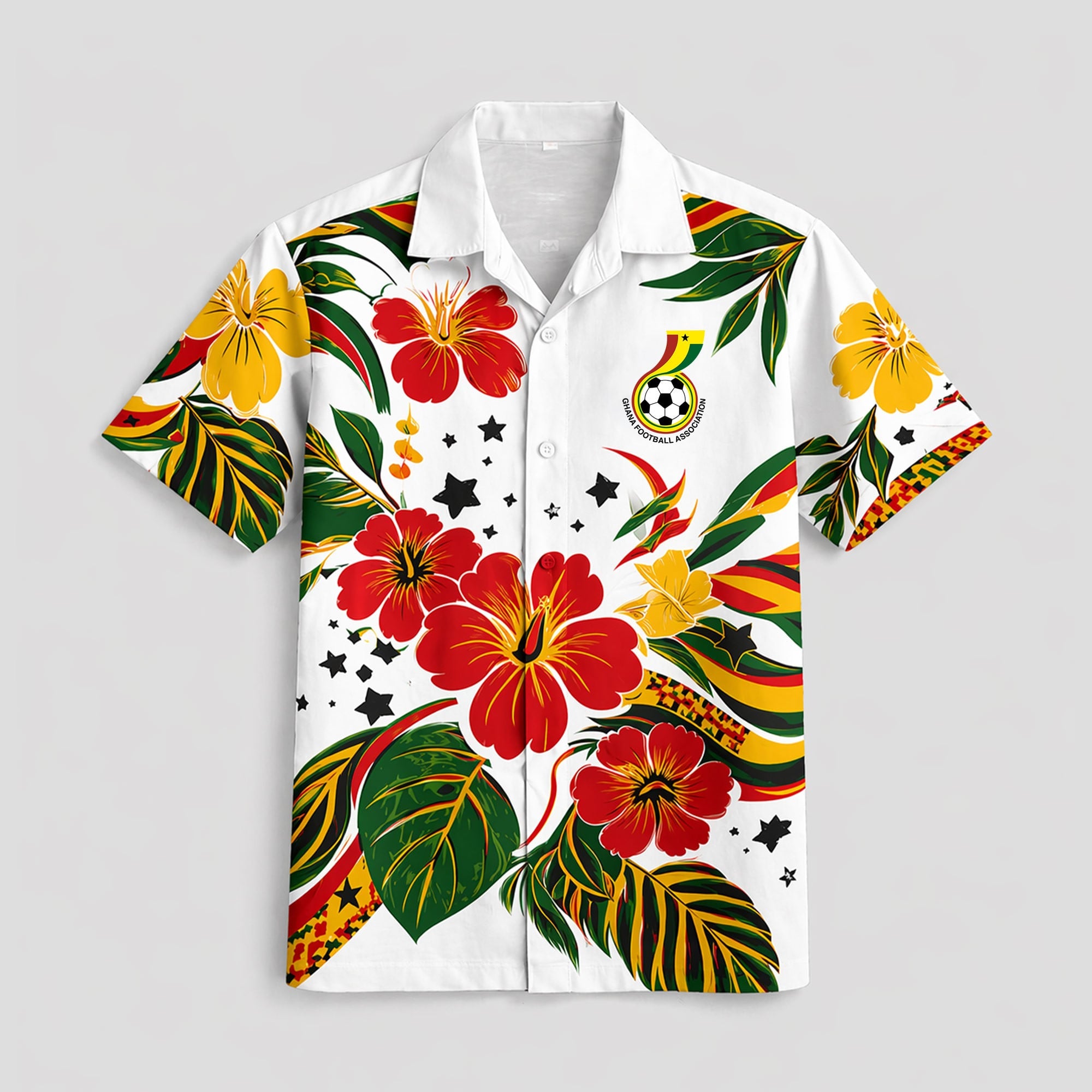 Ghana WC26 Floral Hawaiian Shirt Pvt02