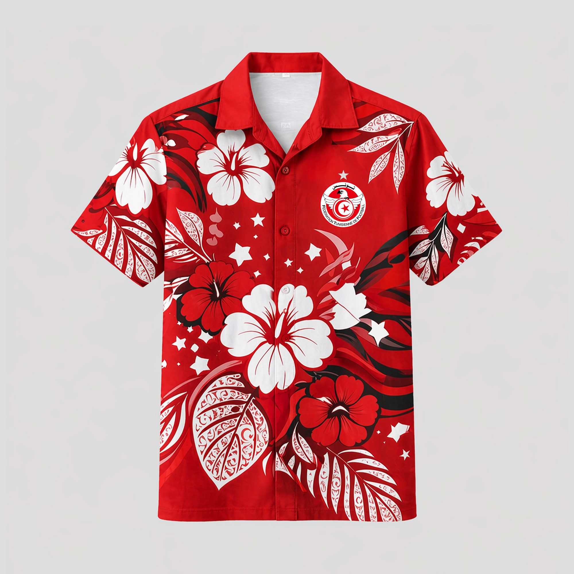 Tunisia WC26 Floral Hawaiian Shirt Pvt02