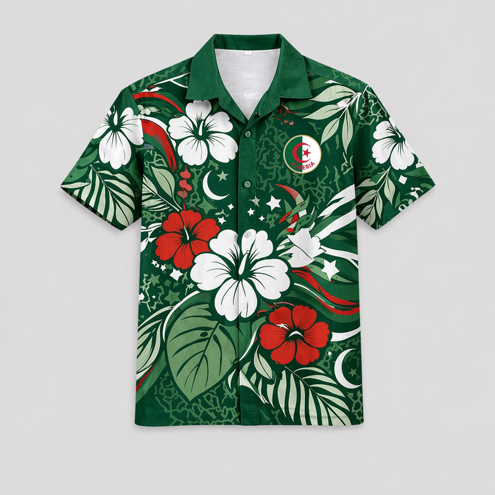 Algeria WC26 Floral Hawaiian Shirt Pvt02