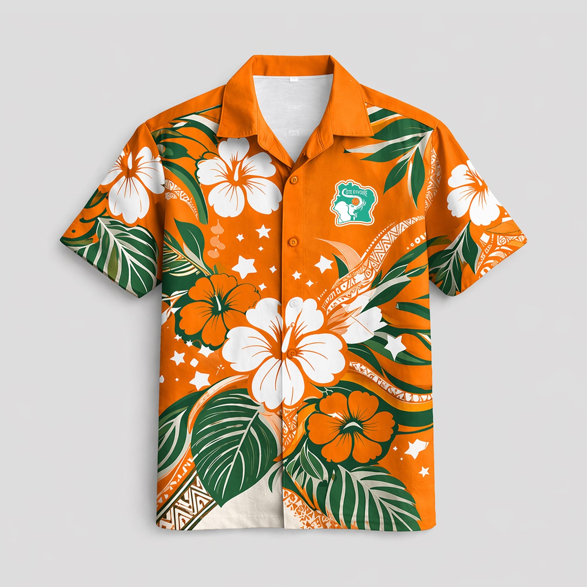 Ivory Coast WC26 Floral Hawaiian Shirt Pvt02