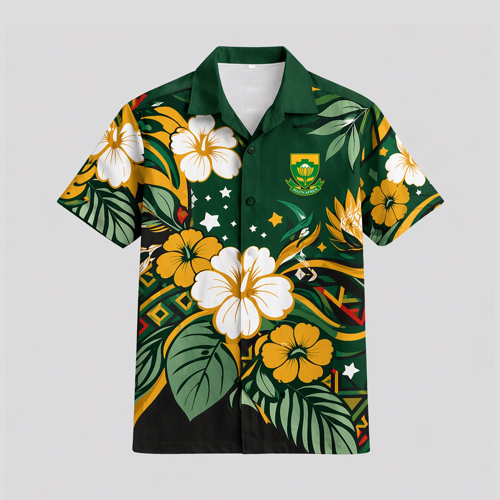 South Africa WC26 Floral Hawaiian Shirt Pvt02