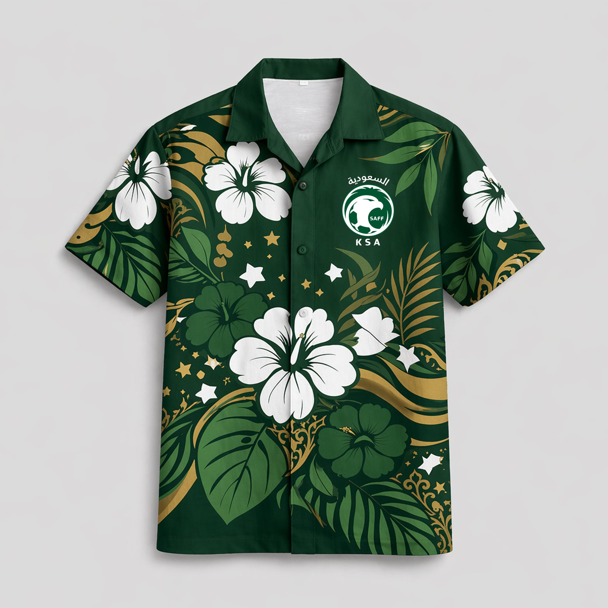 Saudi Arabia WC26 Floral Hawaiian Shirt Pvt02