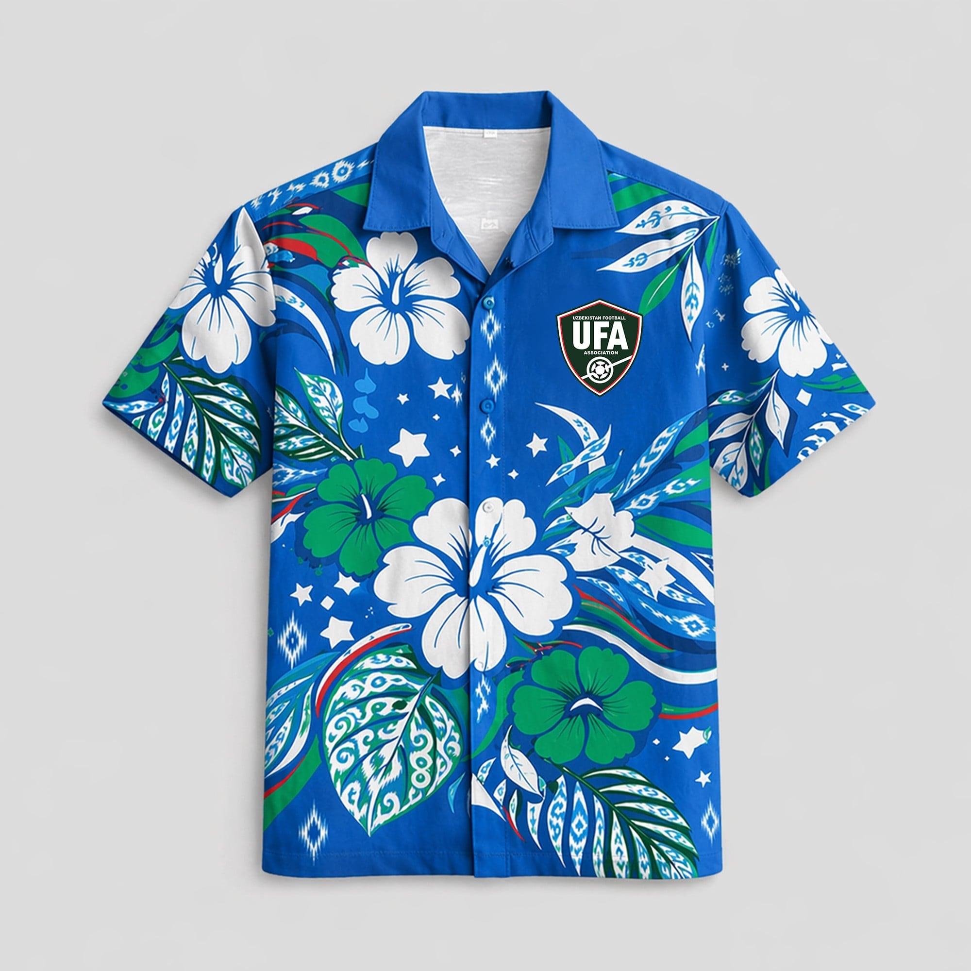 Uzbekistan WC26 Floral Hawaiian Shirt Pvt02
