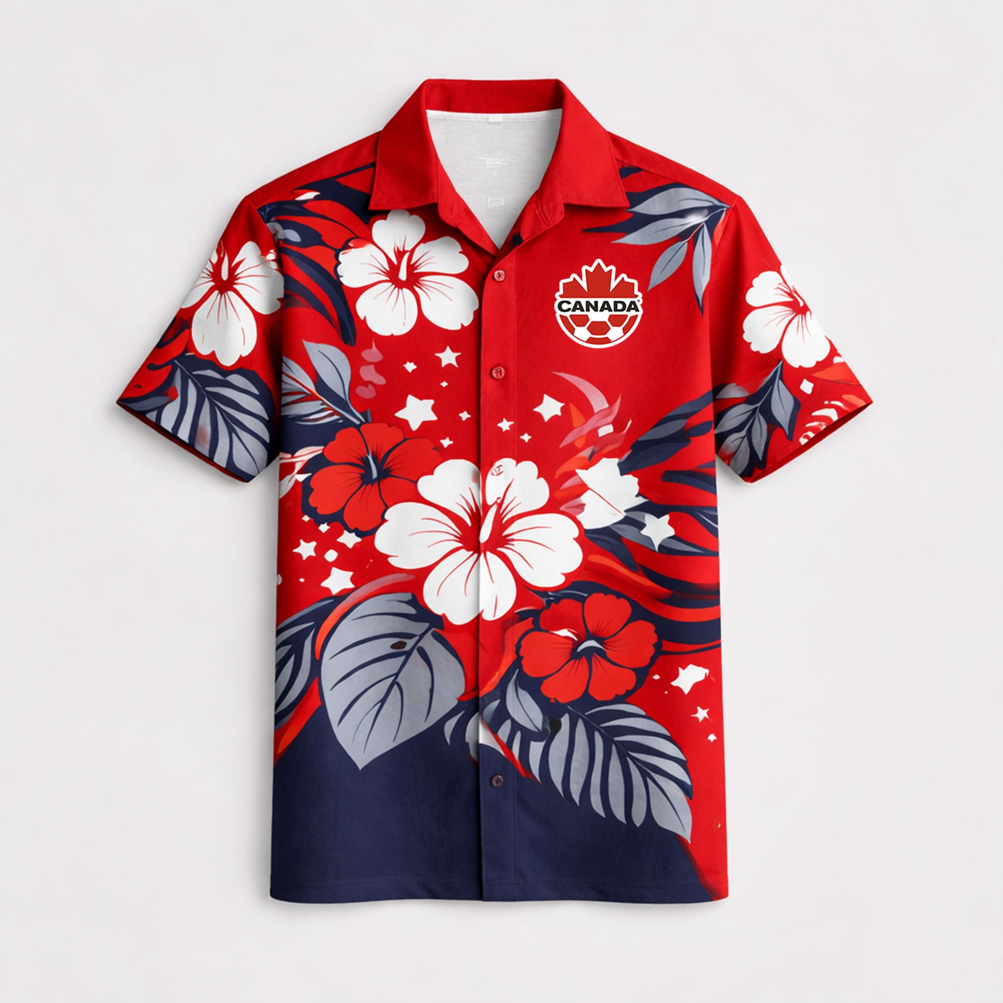 Canada WC26 Floral Hawaiian Shirt Pvt02