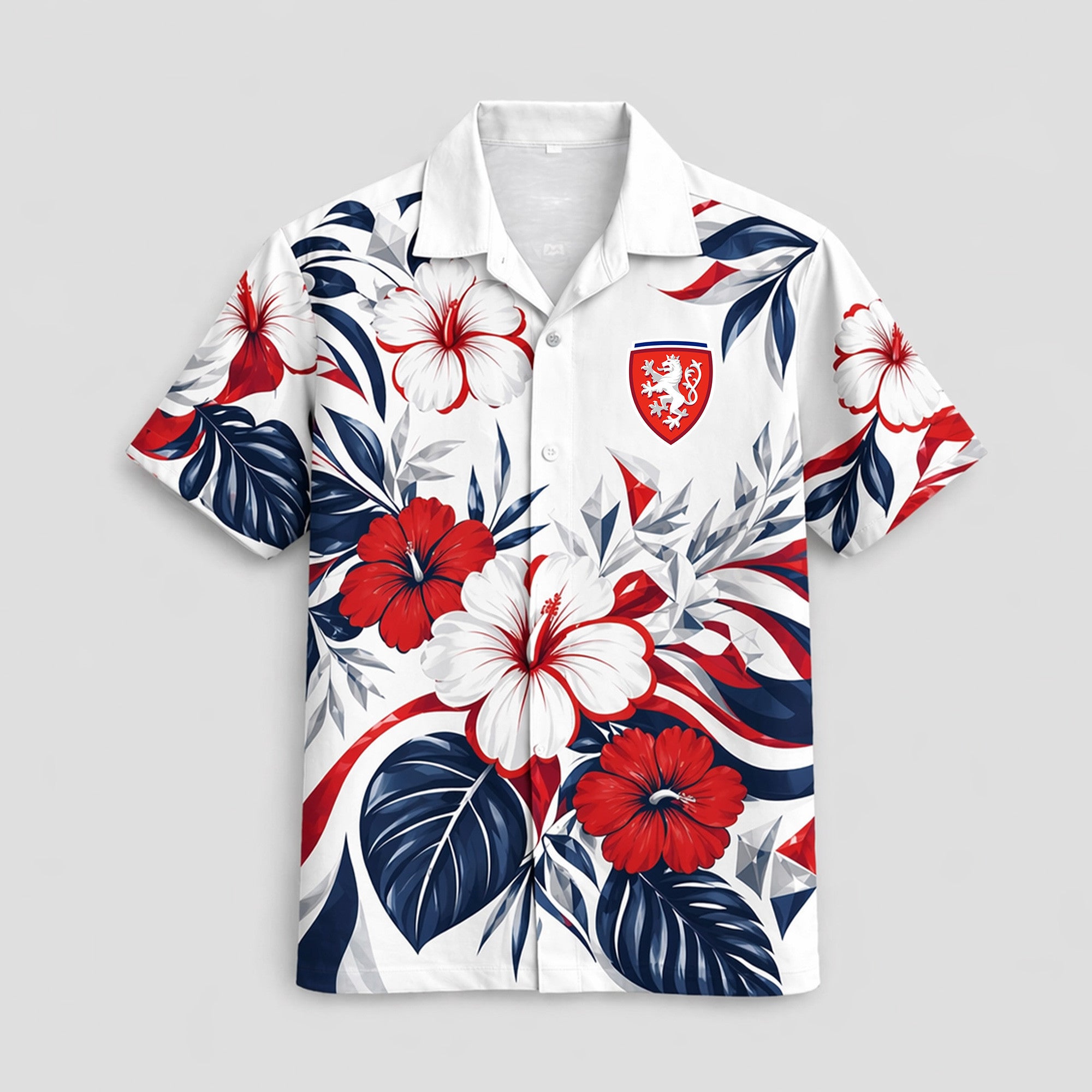 Czech Republic WC26 Floral Hawaiian Shirt Pvt02