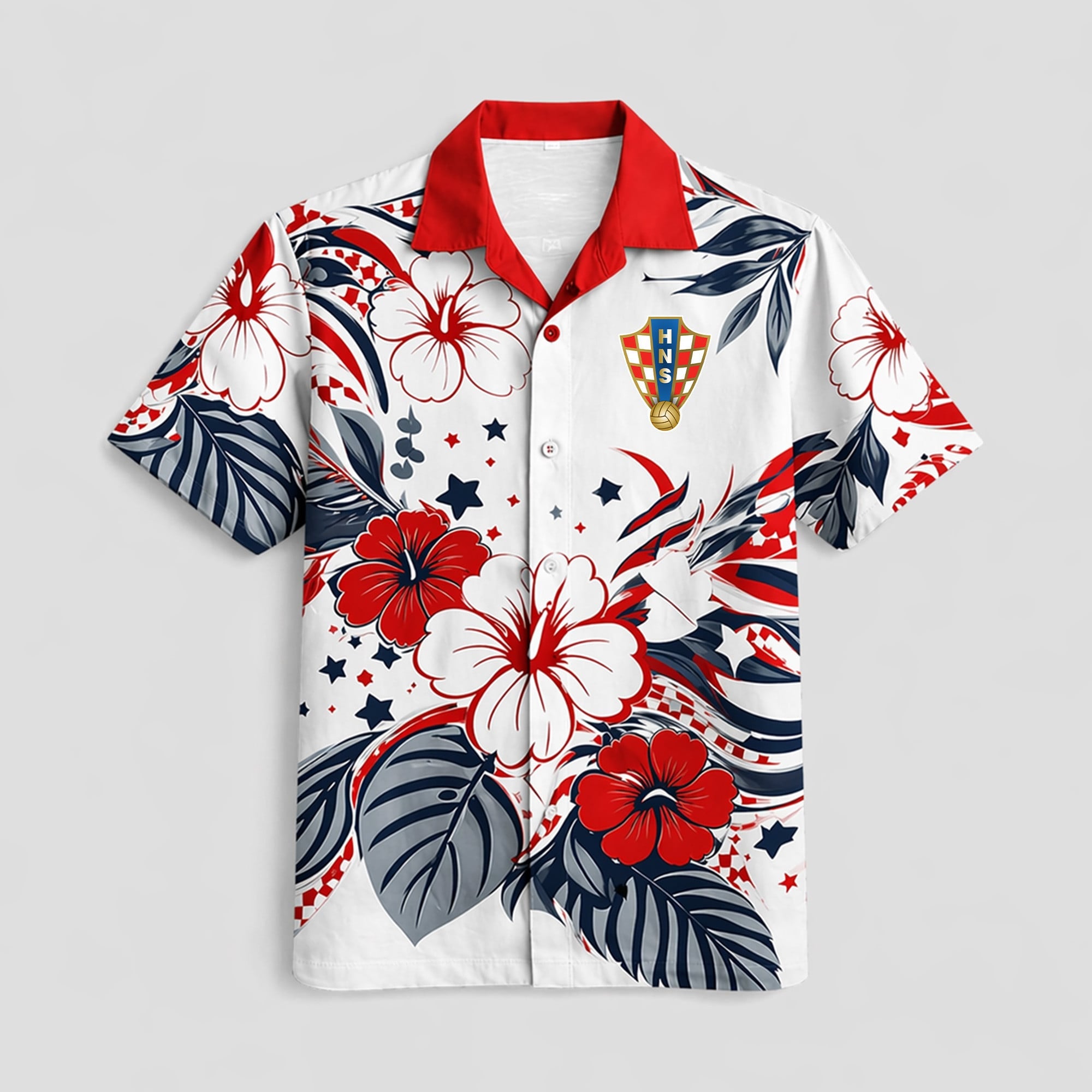 Croatia WC26 Floral Hawaiian Shirt Pvt02
