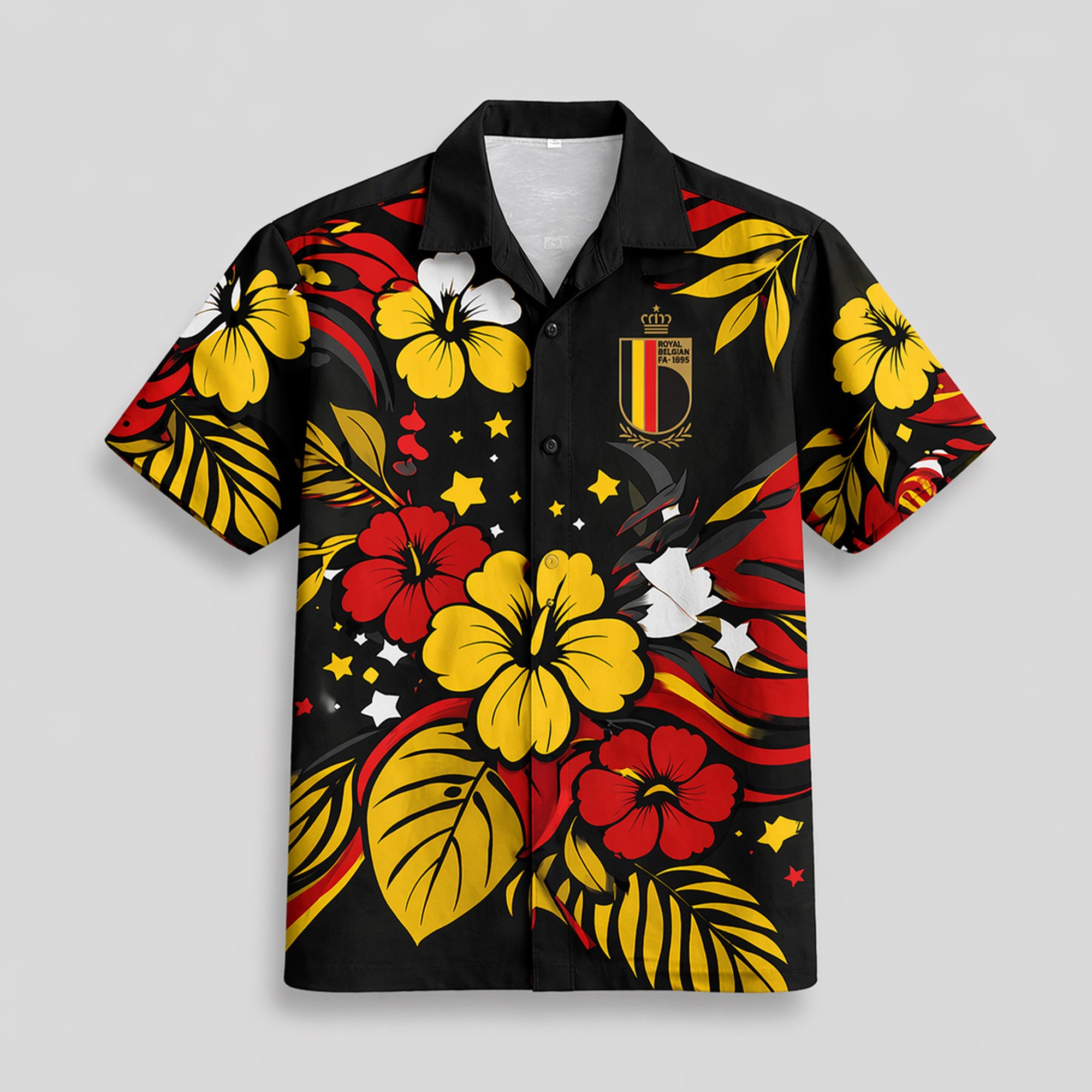 Belgium WC26 Floral Hawaiian Shirt Pvt02