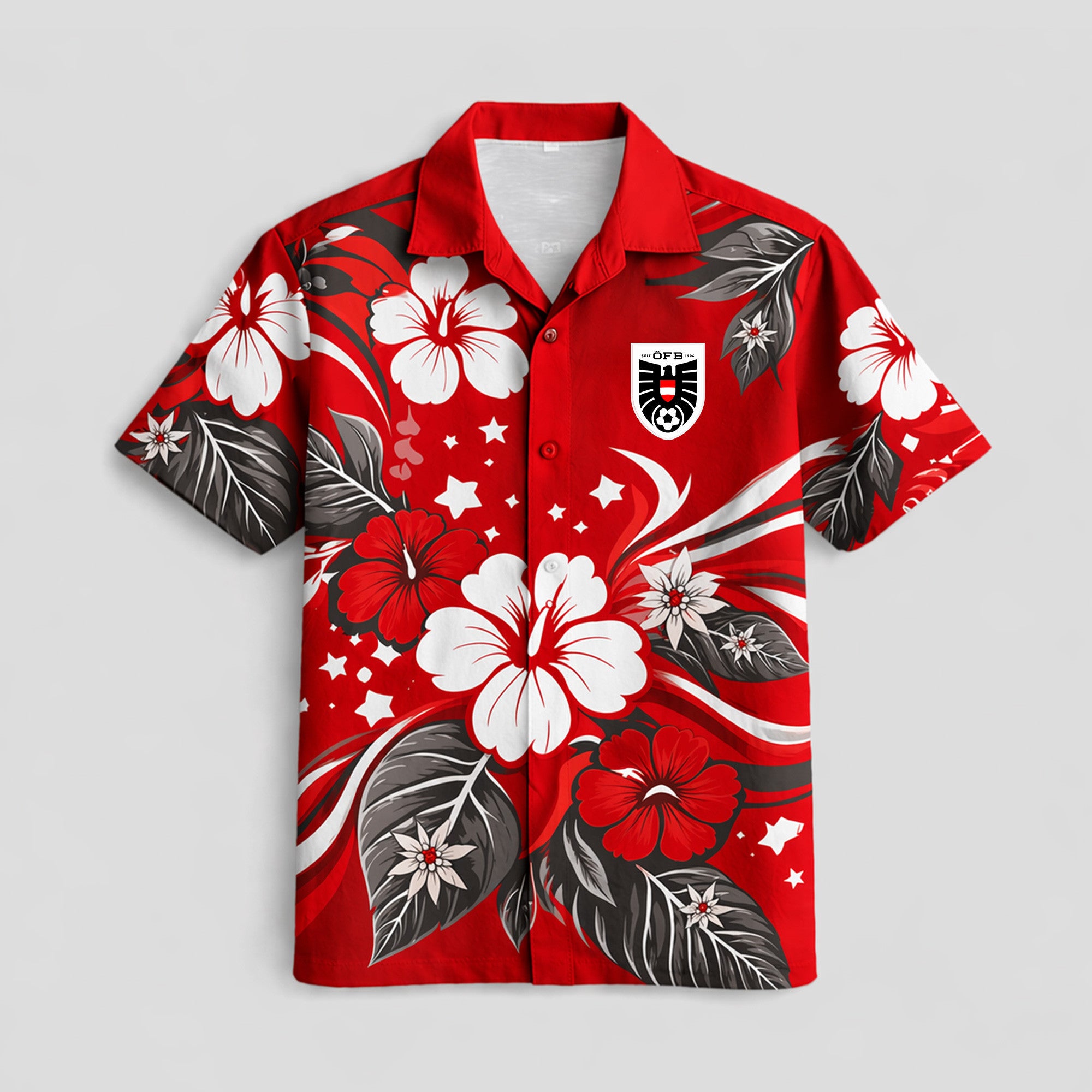 Austria WC26 Floral Hawaiian Shirt Pvt02
