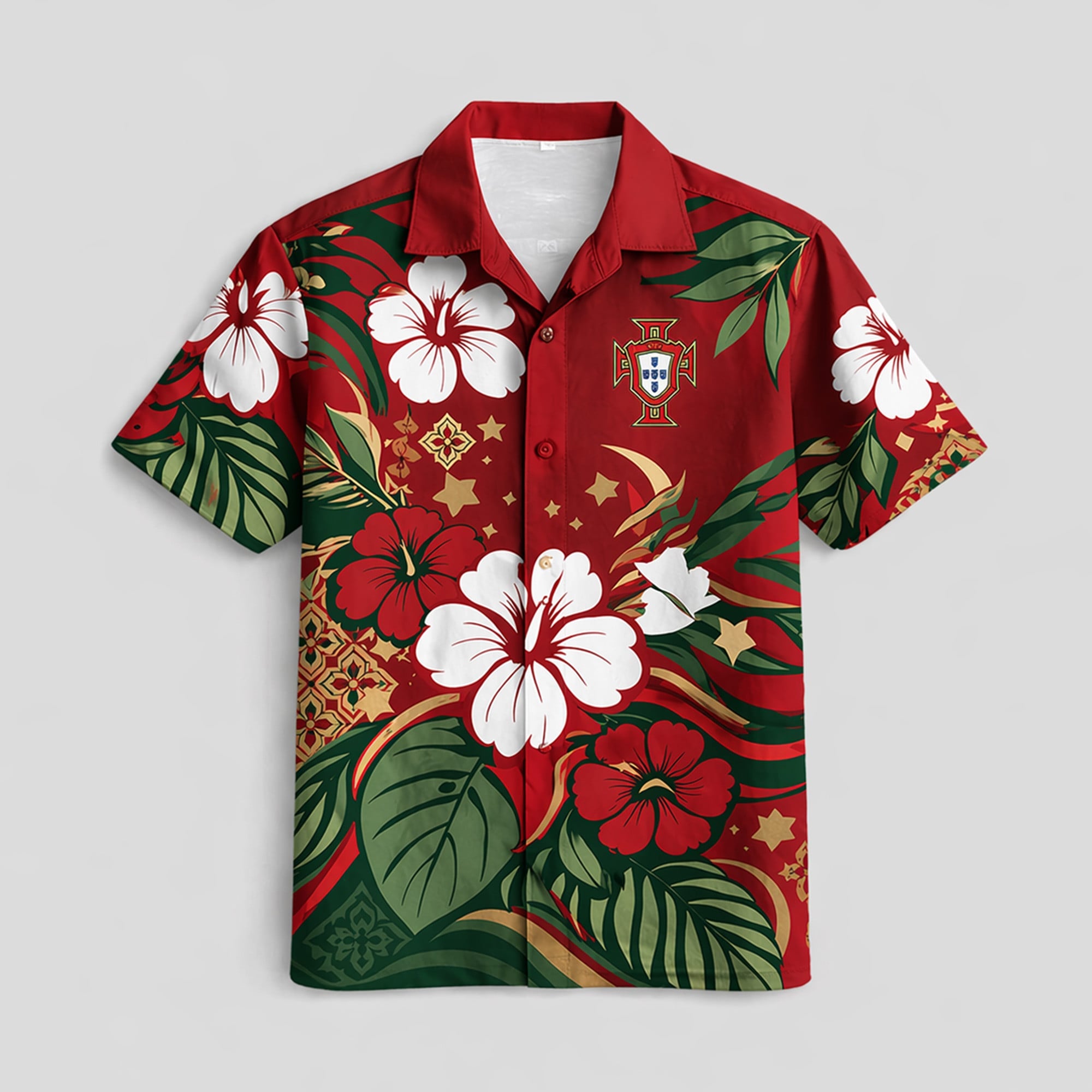 Portugal WC26 Floral Hawaiian Shirt Pvt02