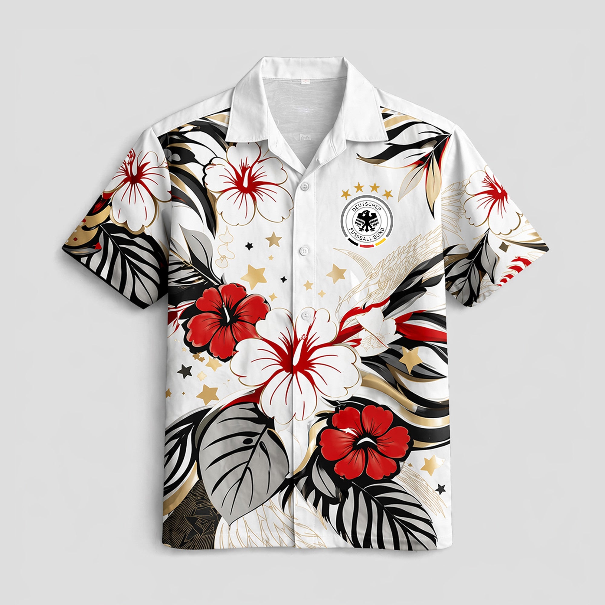 Germany WC26 Floral Hawaiian Shirt Pvt02